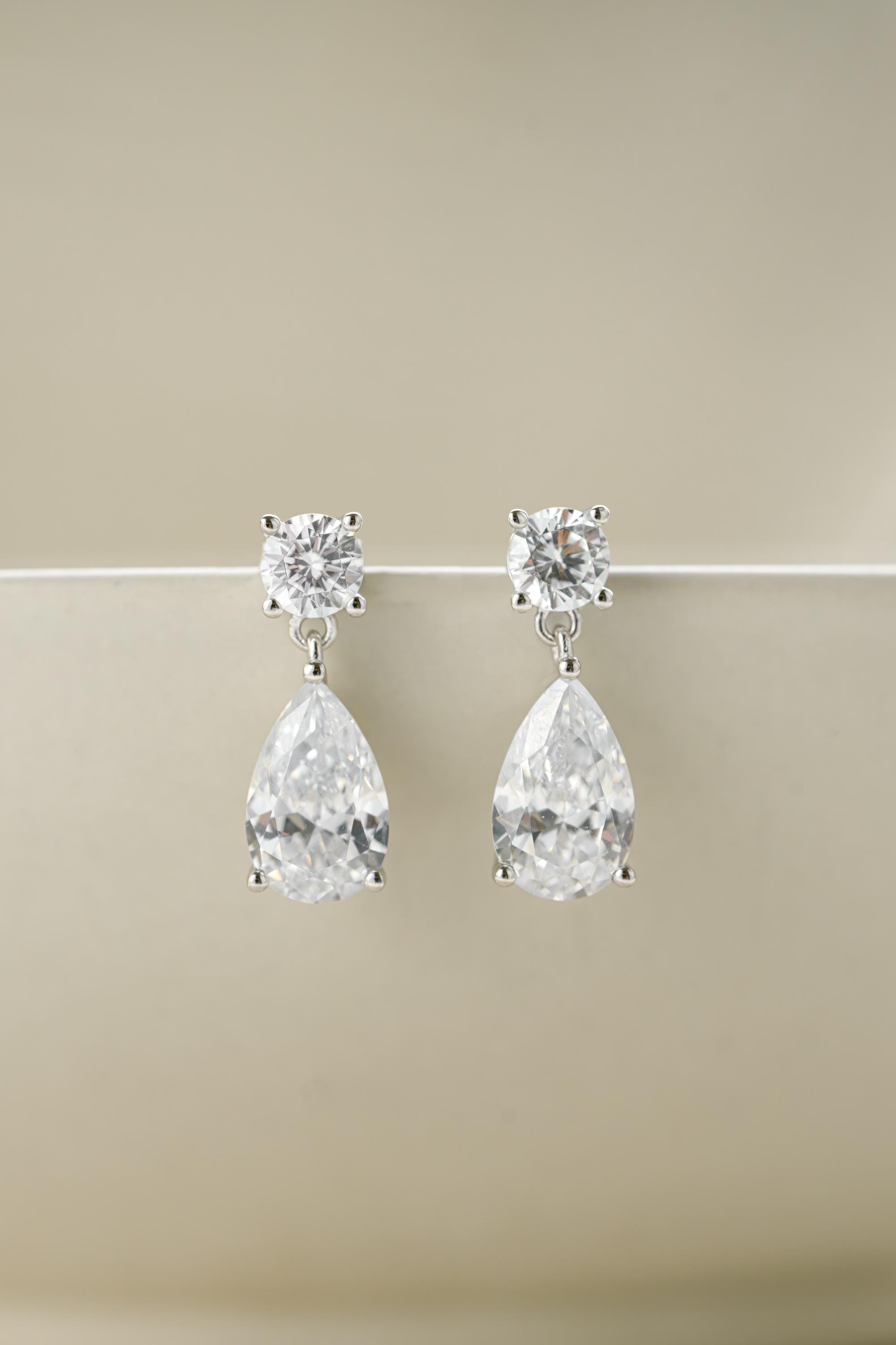 Pear Drop Earrings Sami Jewels, Diamond Dangle Earrings, Bridal Jewelry