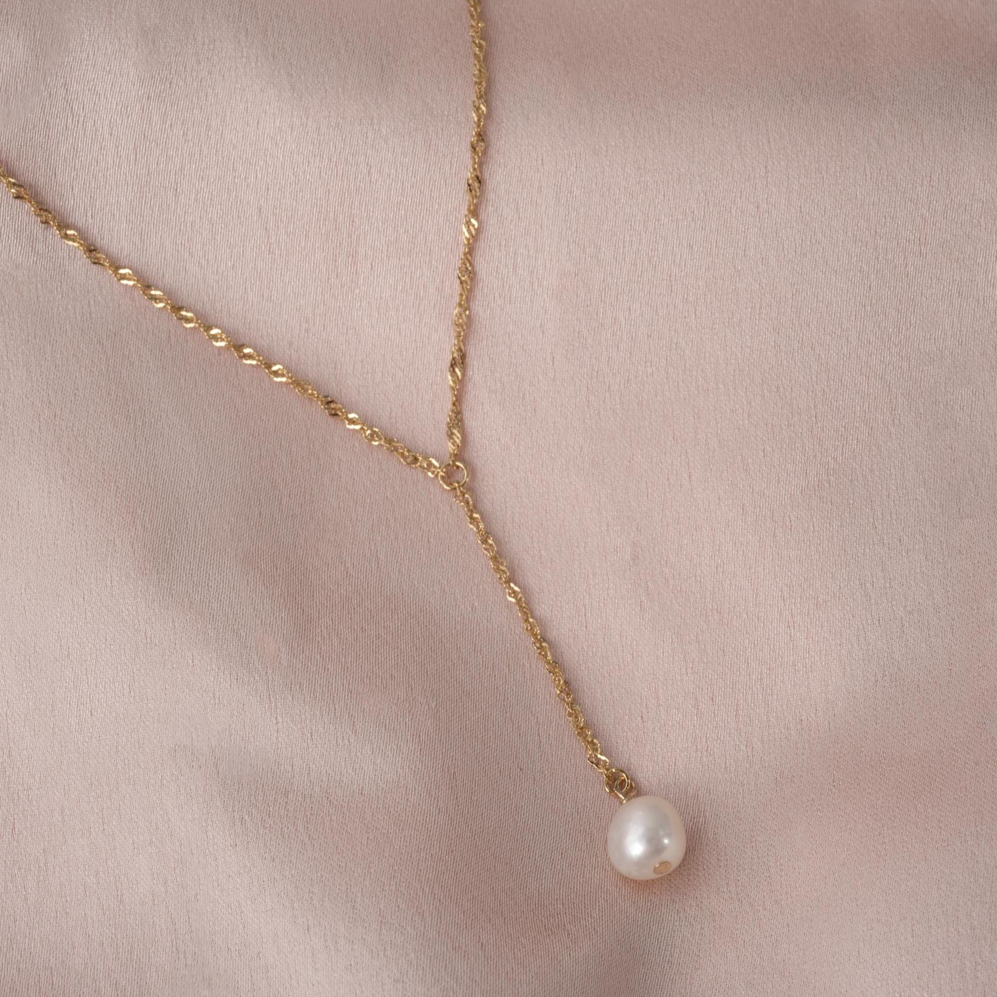 Pearl Drop Necklace by Sami Jewels, Freshwater Pearl Necklace, Lariat, Y Necklace, Bridal Pearl Drop Necklace