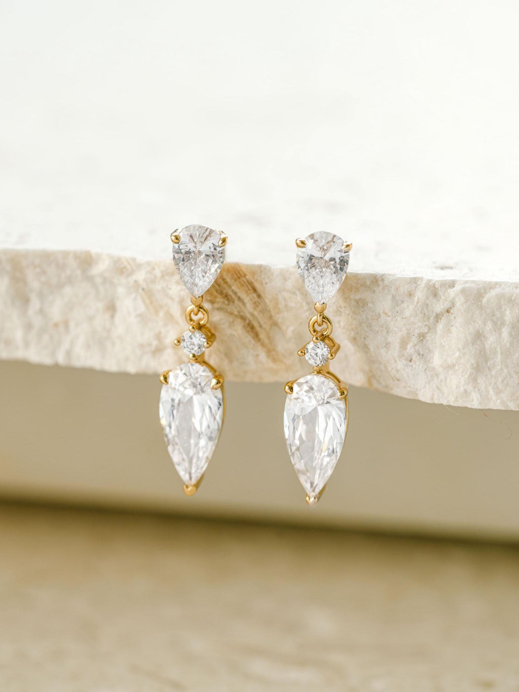 Pear Drop Earrings by Sami Jewels, Dangle Earrings, Bridal Jewelry