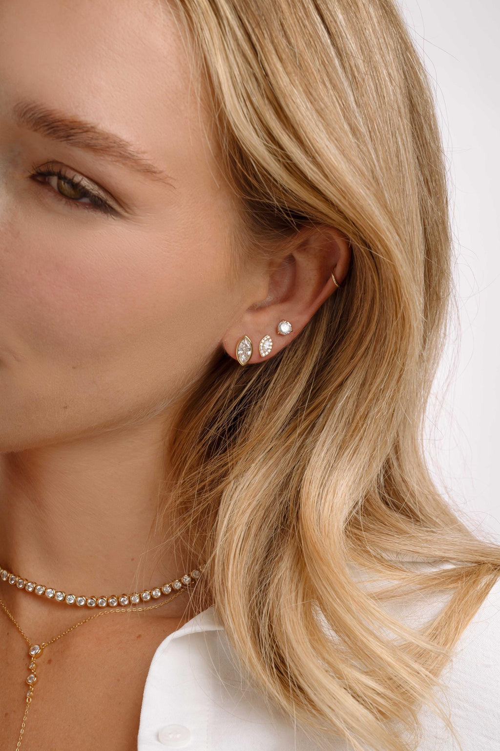 Marquise Bezel Stud Earrings by Sami Jewels, Statement Earrings, Stud Earrings, Vintage Earrings, Cubic Zirconia Earrings, Bridal Jewelry