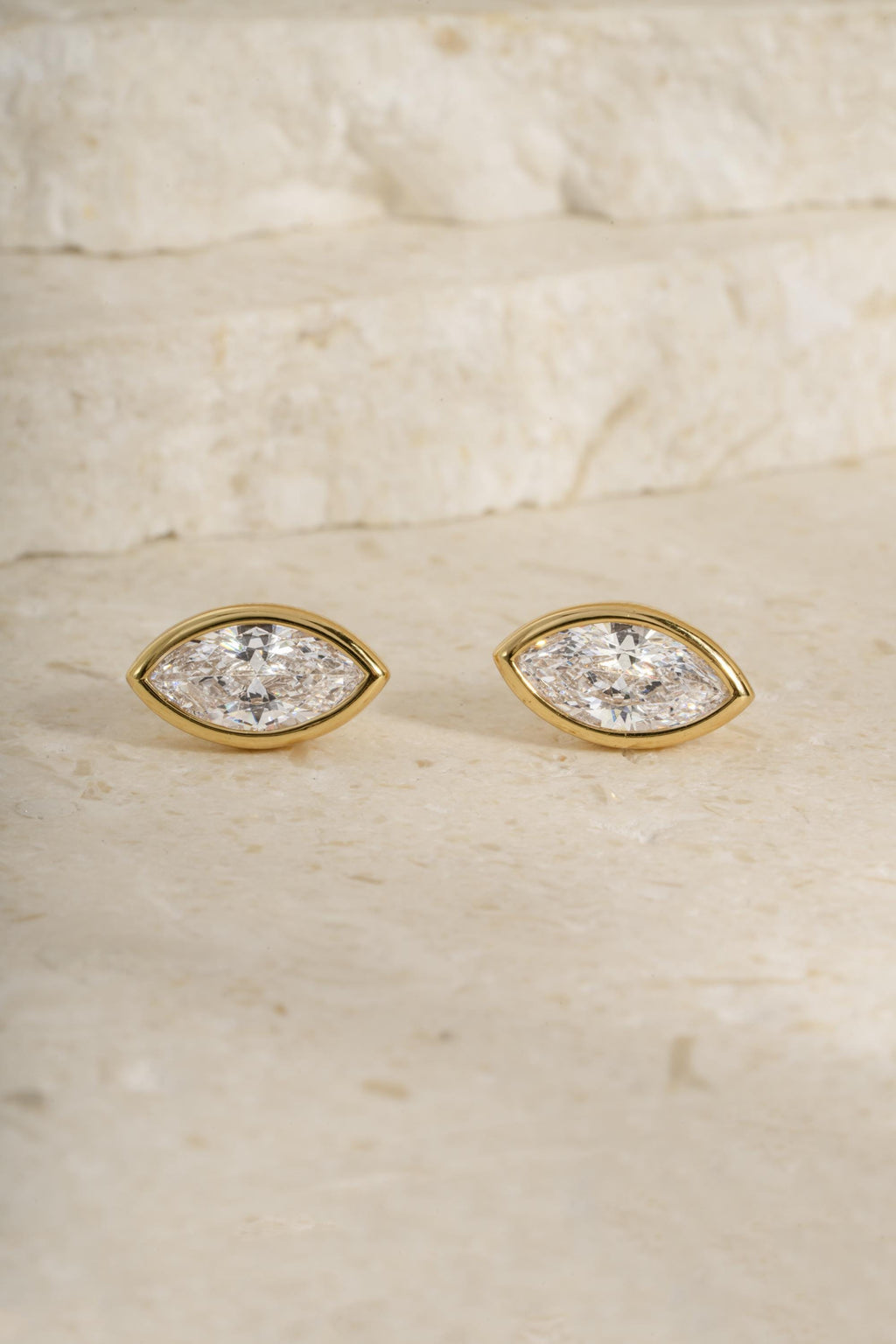 Marquise Bezel Stud Earrings by Sami Jewels, Statement Earrings, Stud Earrings, Vintage Earrings, Cubic Zirconia Earrings, Bridal Jewelry
