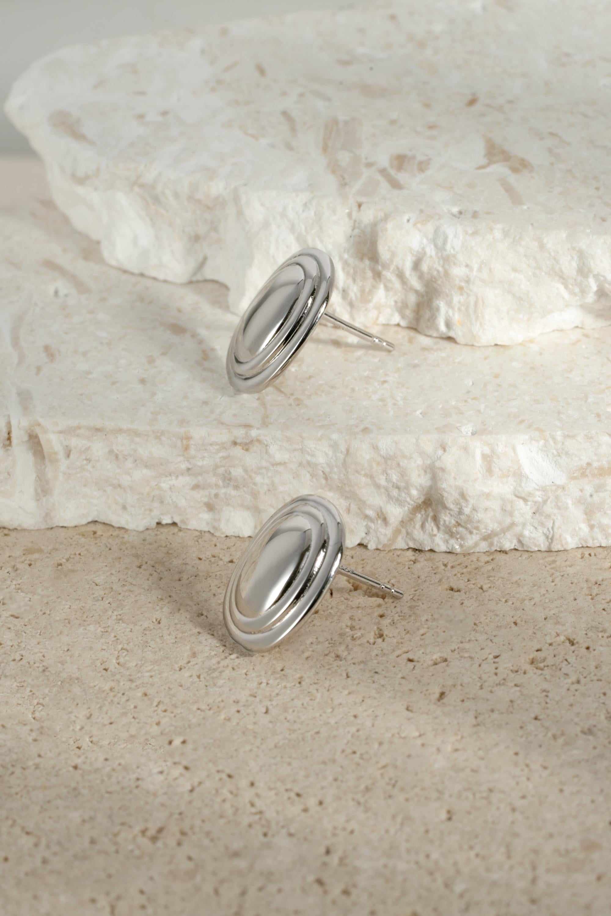 Oval Statement Earrings by Sami Jewels, Stud Earrings, Vintage Jewelry, Unique Earrings