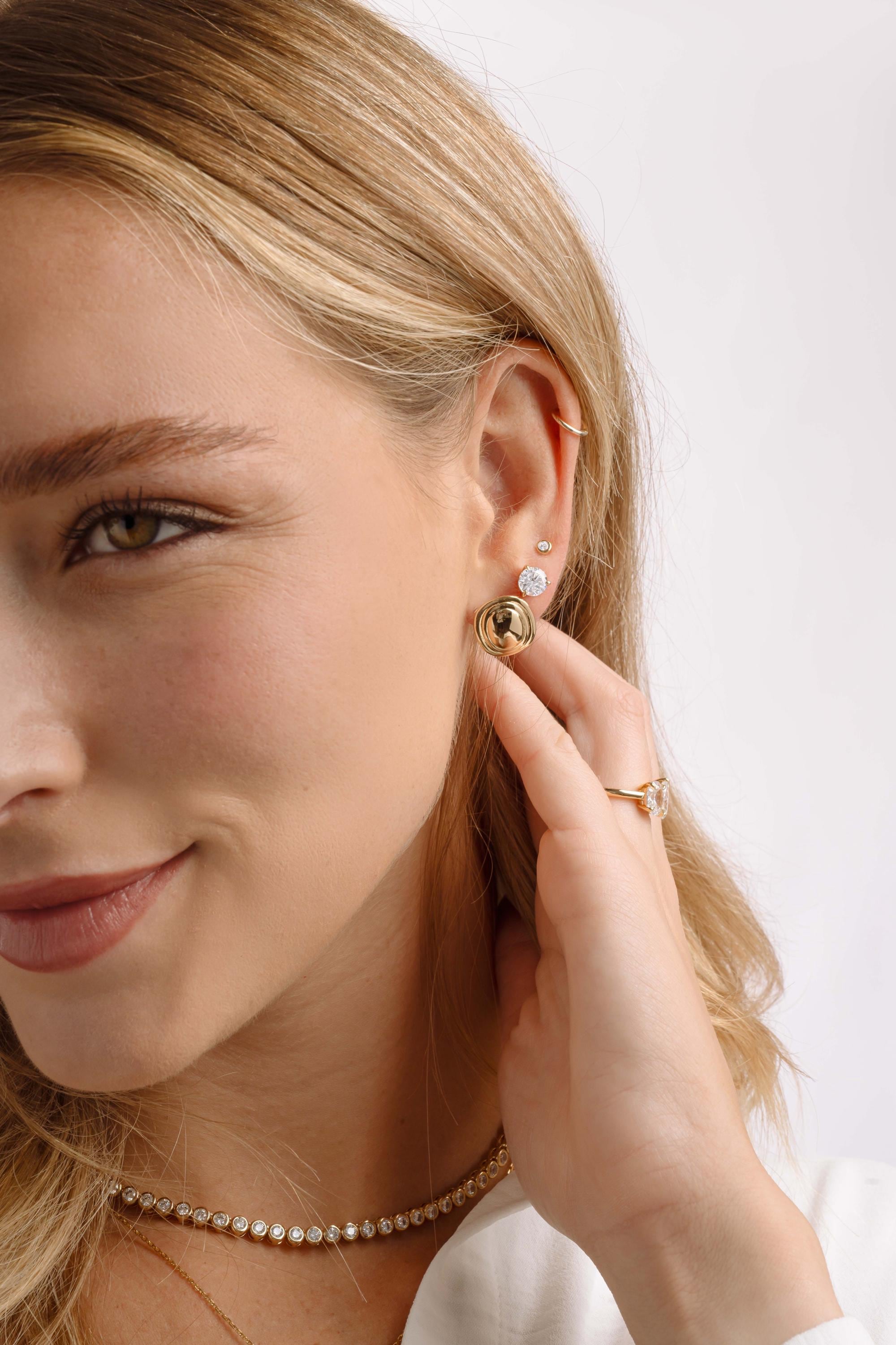 Oval Statement Earrings by Sami Jewels, Stud Earrings, Vintage Jewelry, Unique Earrings