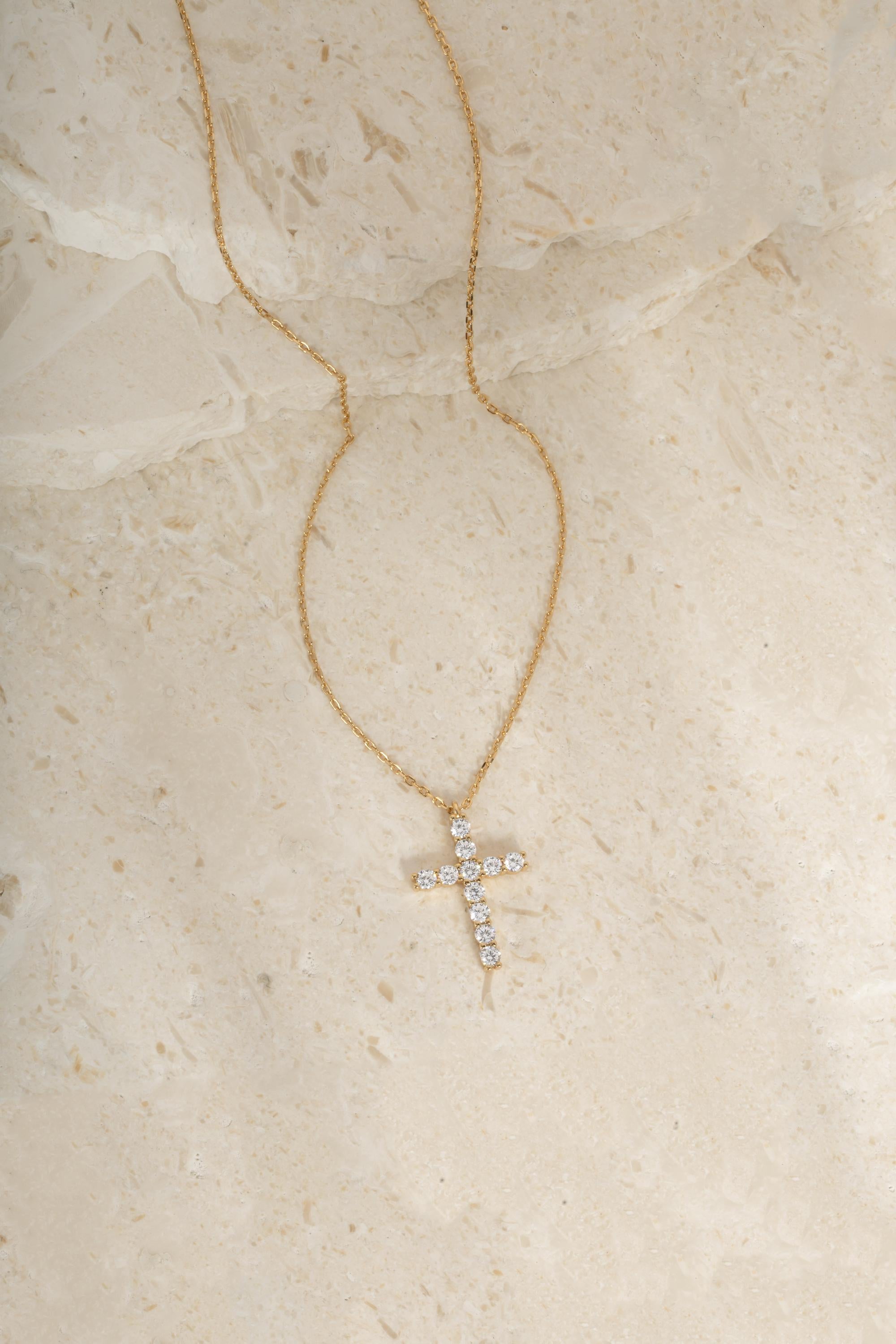 Cross Pendant Necklace by Sami Jewels, Christian Jewelry, Religious Jewelry, Diamond Cross Necklace