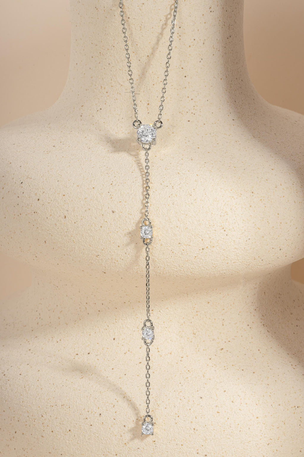 Diamond Lariat Necklace, Long Dainty Necklace, Minimalist Y Necklace, Adjustable Y Necklace