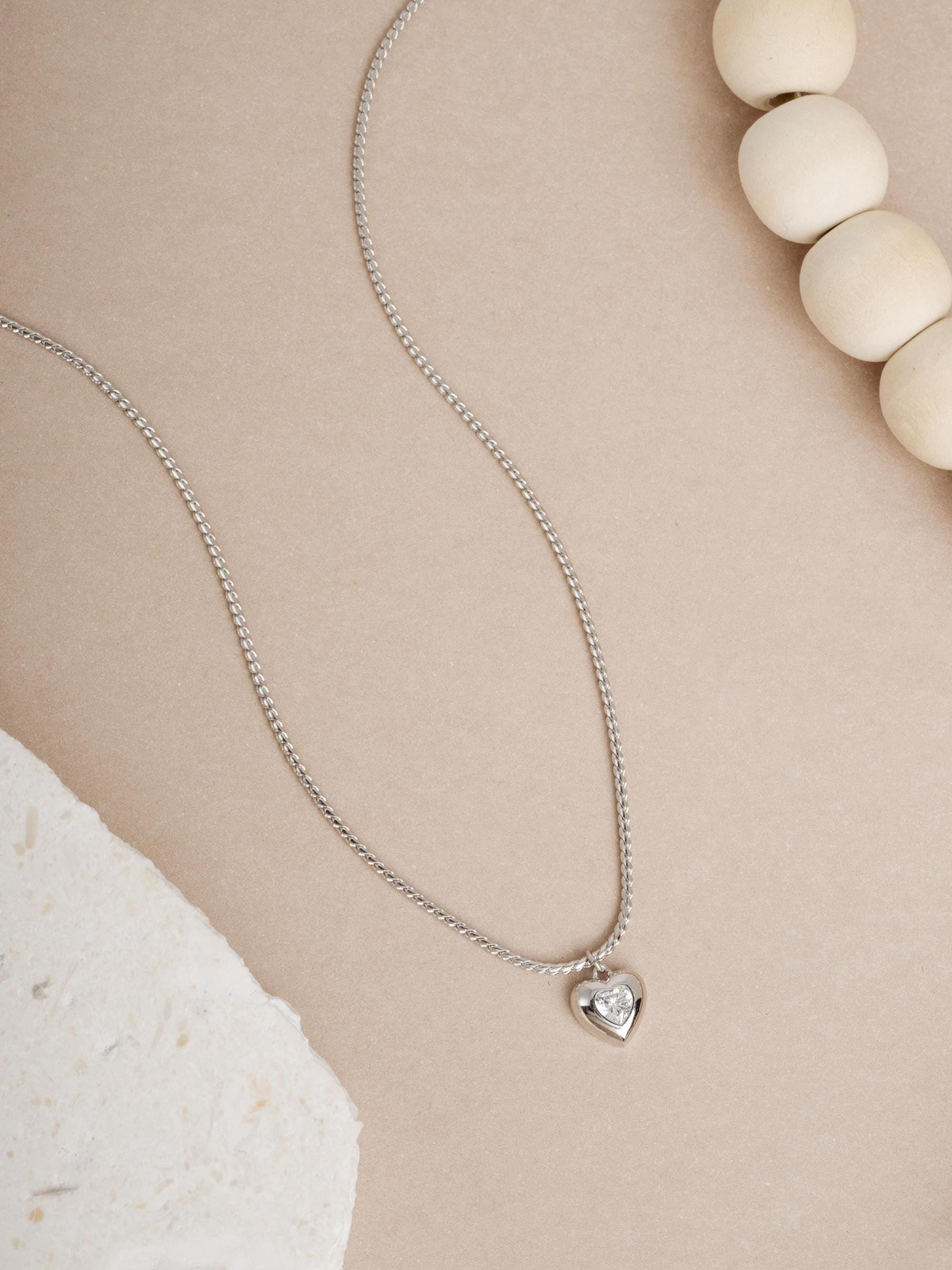 Heart Necklace by Sami Jewels, Love Necklace, Diamond Pendant, Chain Necklace, Pendant Necklace, Dainty Necklace, Anniversary Gift