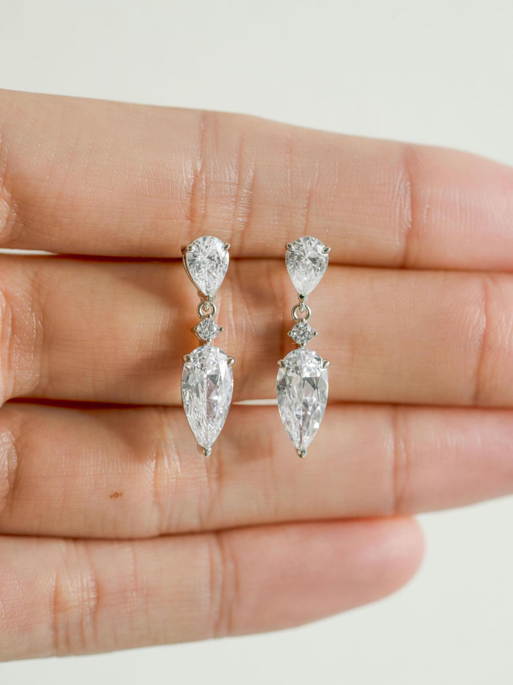 Pear Drop Earrings by Sami Jewels, Dangle Earrings, Bridal Jewelry