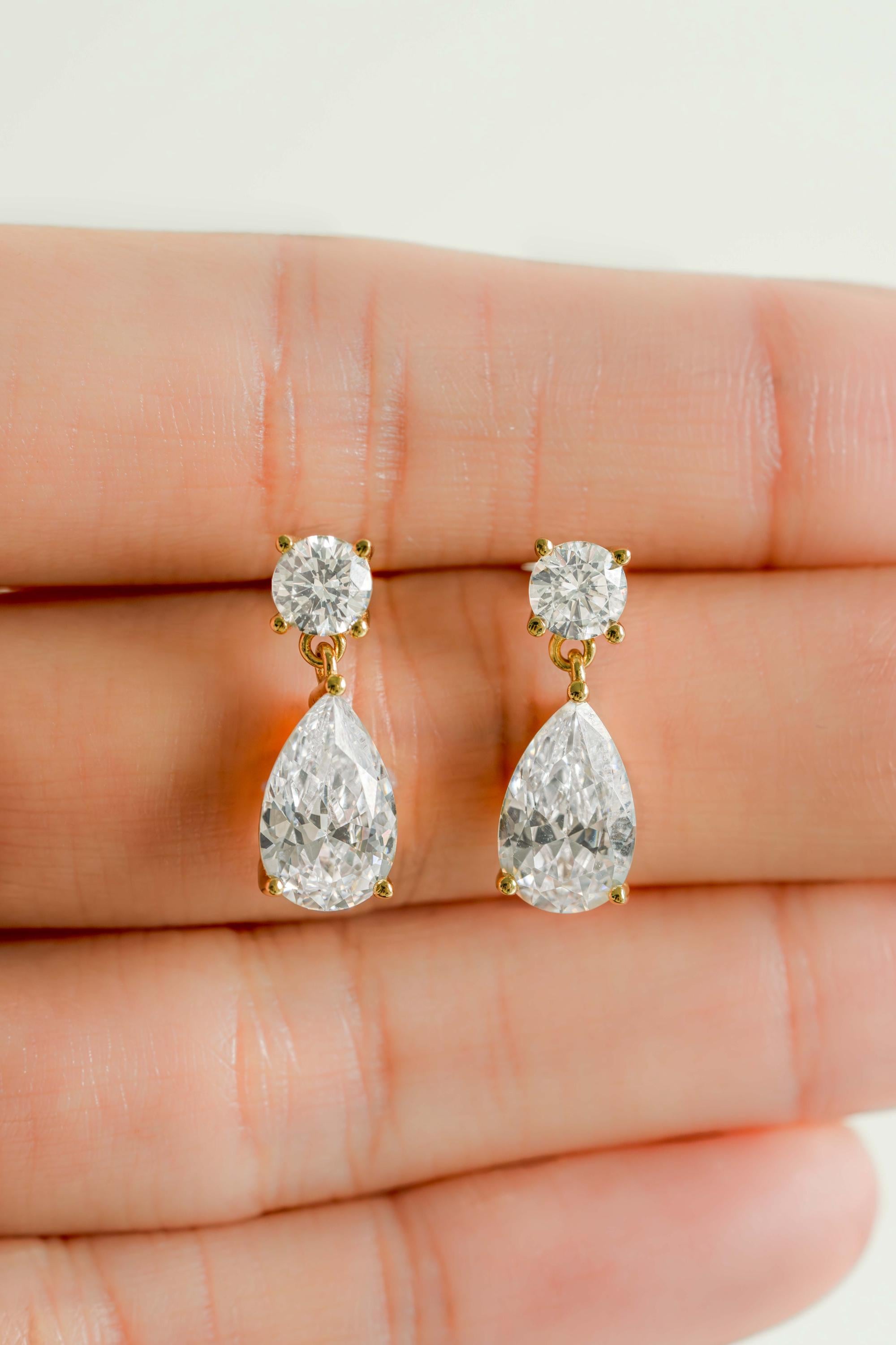 Pear Drop Earrings Sami Jewels, Diamond Dangle Earrings, Bridal Jewelry