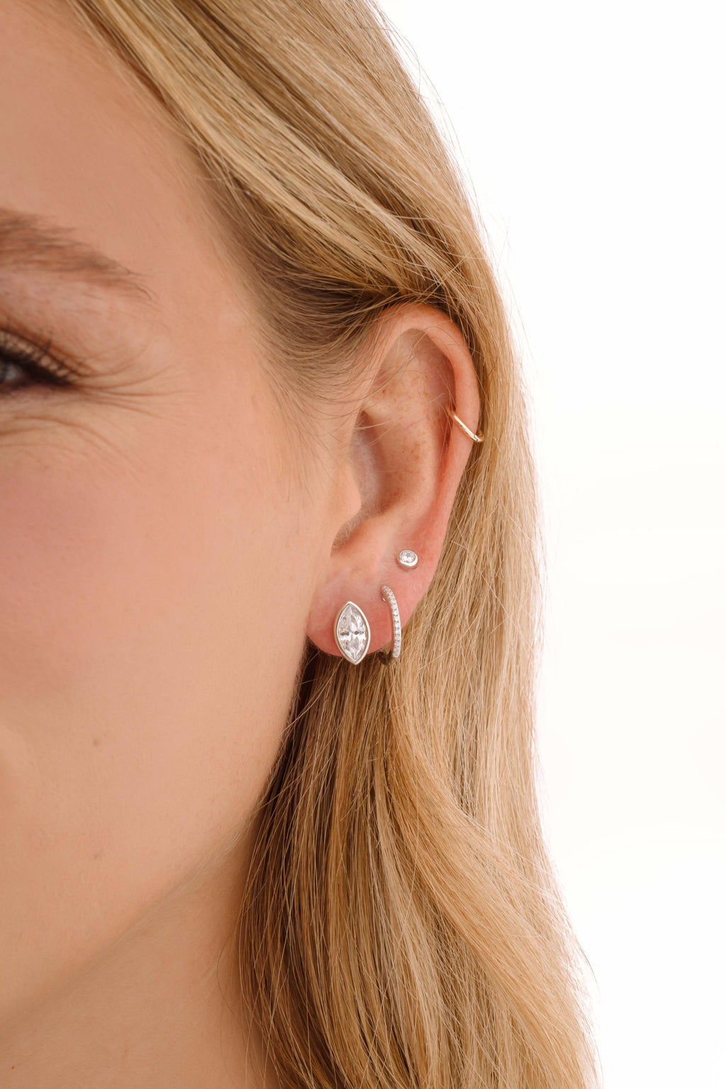 Marquise Bezel Stud Earrings by Sami Jewels, Statement Earrings, Stud Earrings, Vintage Earrings, Cubic Zirconia Earrings, Bridal Jewelry
