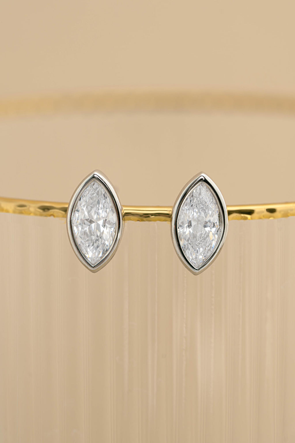 Marquise Bezel Stud Earrings by Sami Jewels, Statement Earrings, Stud Earrings, Vintage Earrings, Cubic Zirconia Earrings, Bridal Jewelry