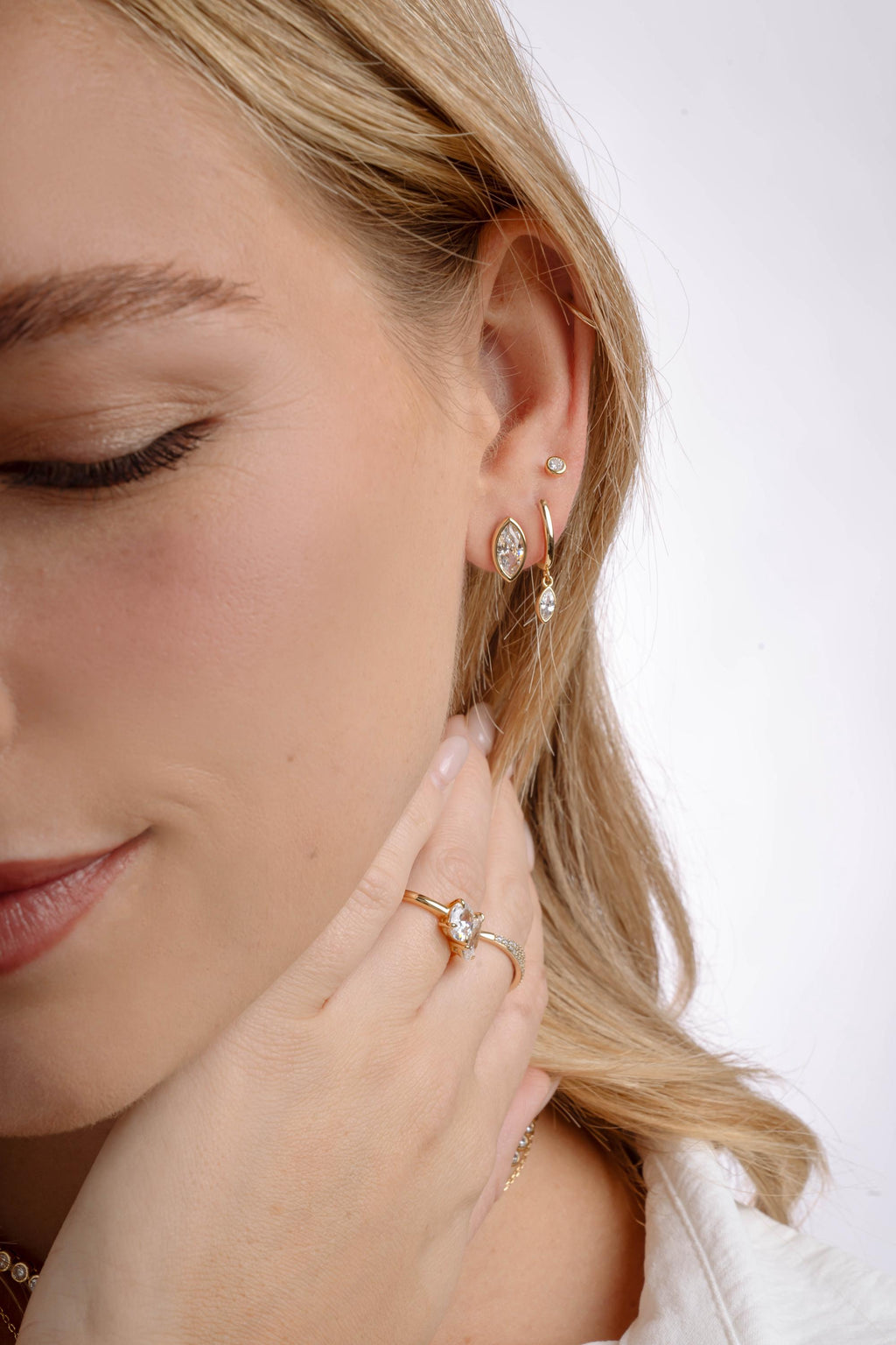 Marquise Bezel Stud Earrings by Sami Jewels, Statement Earrings, Stud Earrings, Vintage Earrings, Cubic Zirconia Earrings, Bridal Jewelry