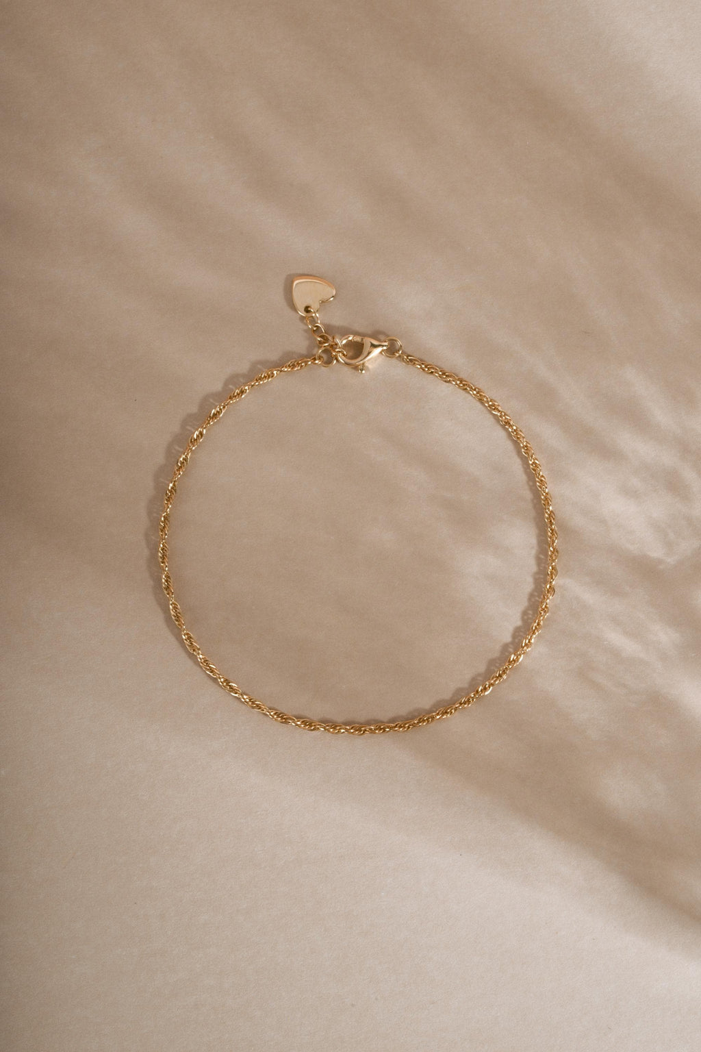 14K Gold Twisted Rope Chain Bracelet by Sami Jewels, Dainty Bracelet, Minimalist Jewelry, Solid Gold Bracelet