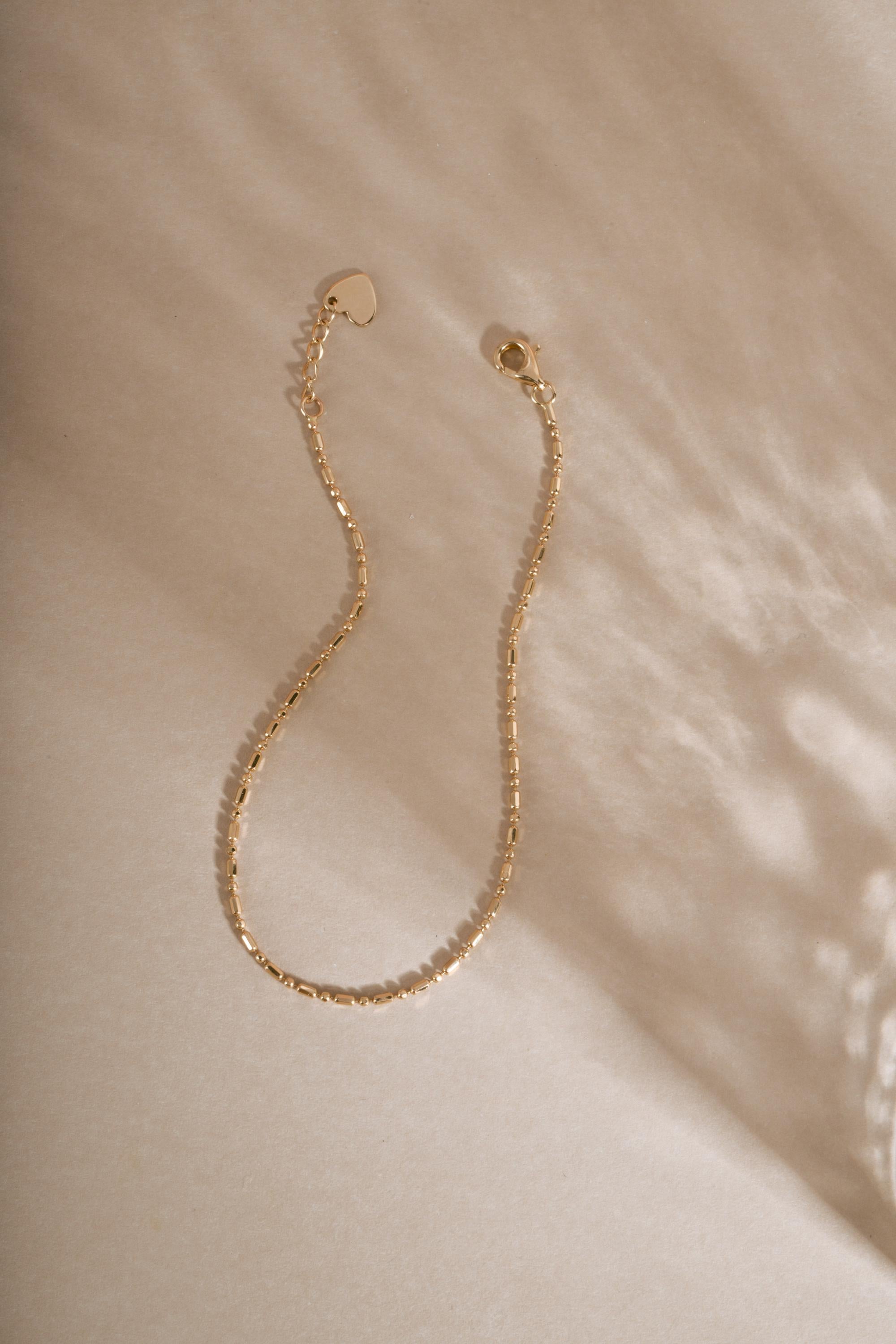14K Gold Chain Link Bracelet by Sami Jewels, Solid Gold Bracelet, Minimalist Bracelet