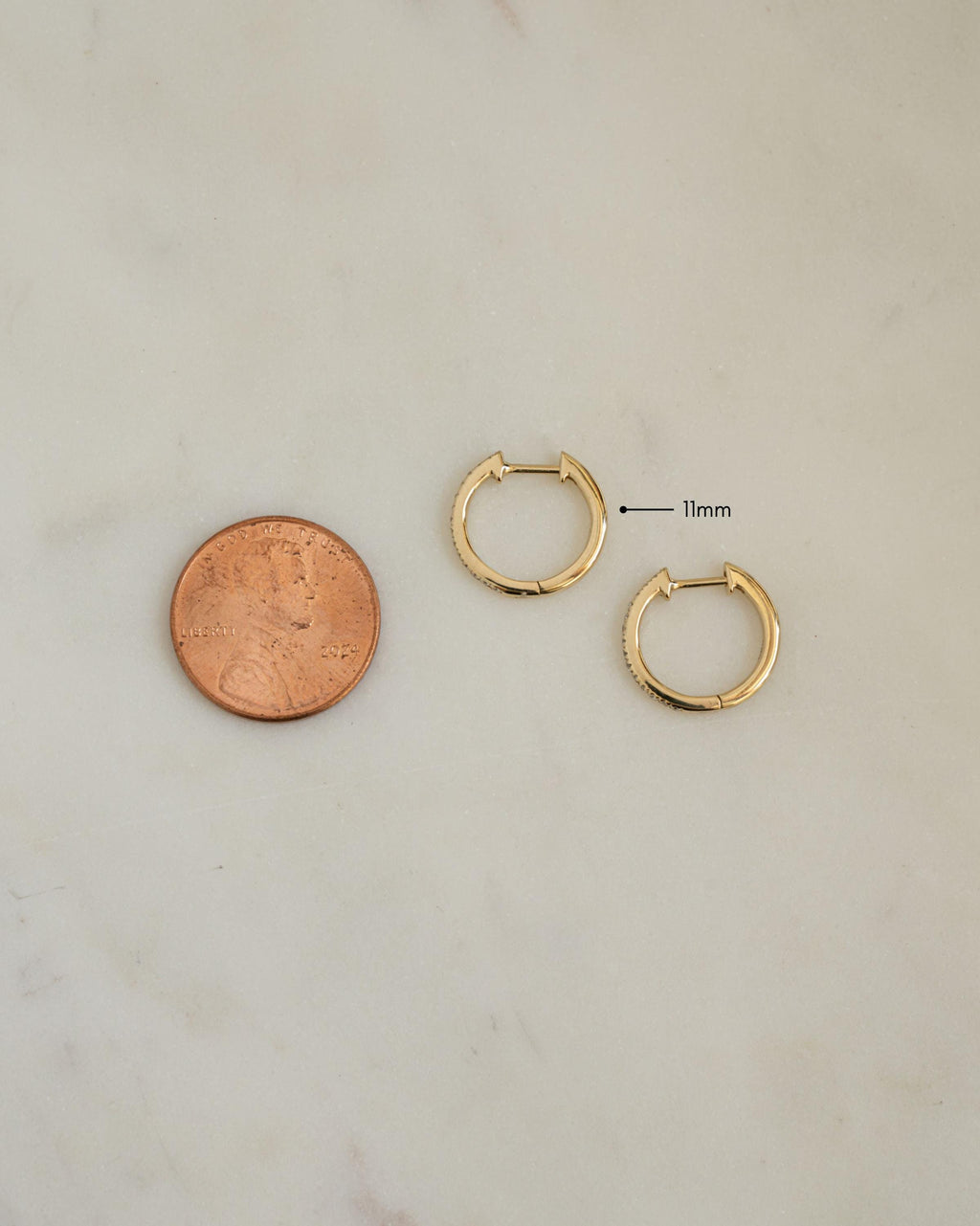 14K Gold Lab Grown Diamond Huggie Earrings, Solid Gold Earrings, Diamond Earrings