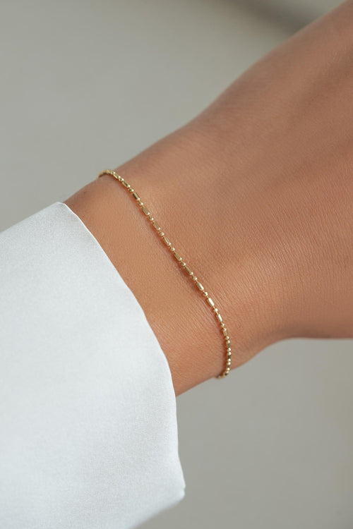 14K Gold Chain Link Bracelet by Sami Jewels, Solid Gold Bracelet, Minimalist Bracelet