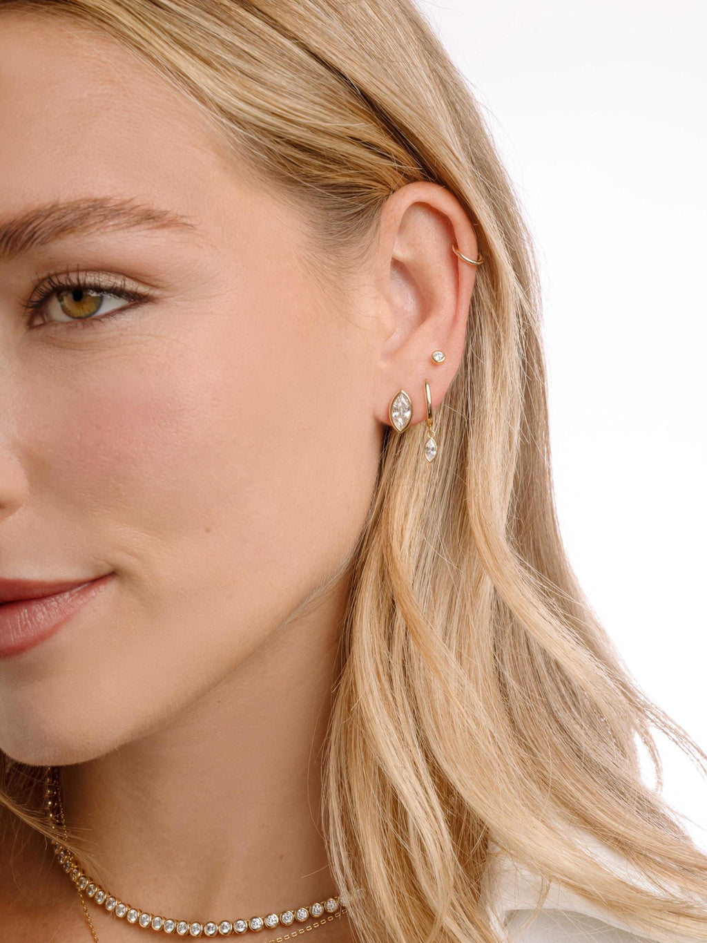 Marquise Bezel Stud Earrings by Sami Jewels, Statement Earrings, Stud Earrings, Vintage Earrings, Cubic Zirconia Earrings, Bridal Jewelry