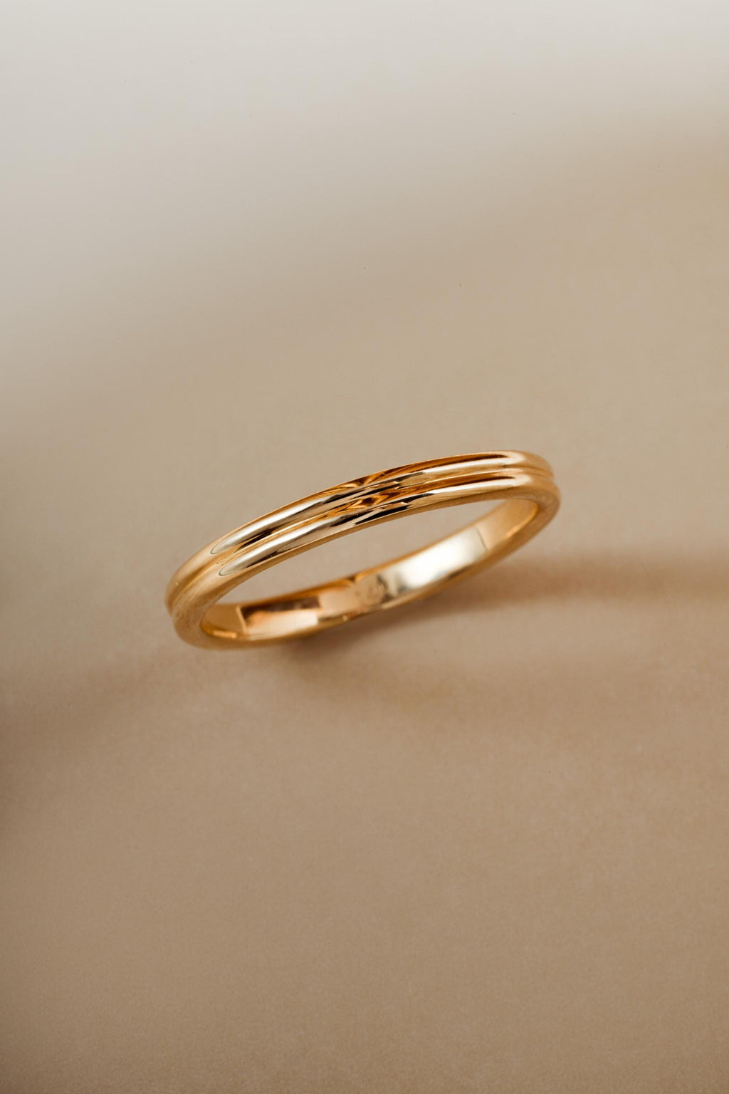 14K Solid Gold Double Band Ring by Sami Jewels, Stackable Rings, Dainty Ring, Solid Gold Ring, 14K Gold Jewelry, Fine Jewelry