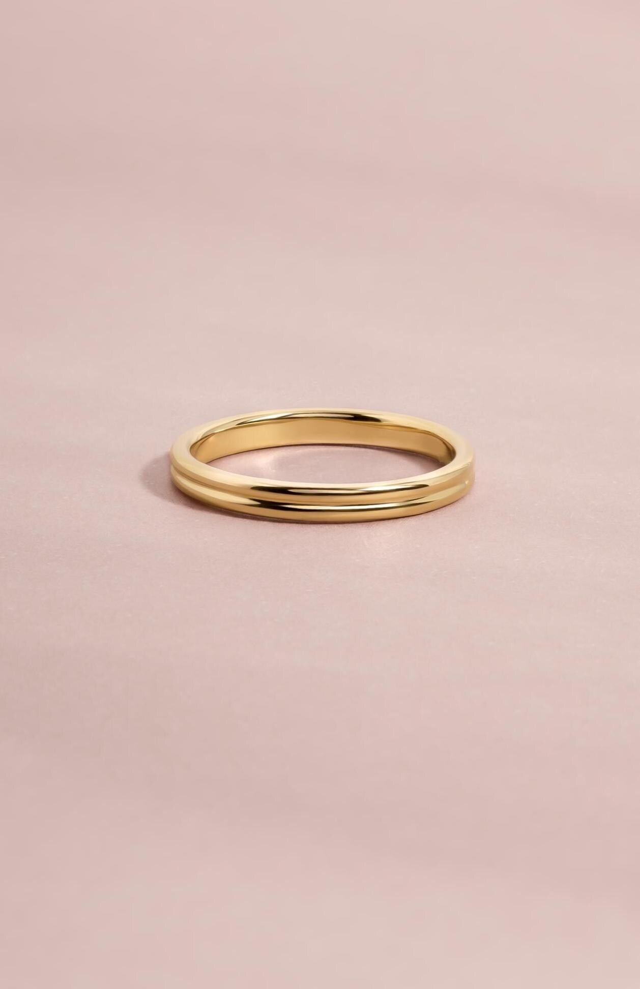 14K Solid Gold Double Band Ring by Sami Jewels, Stackable Rings, Dainty Ring, Solid Gold Ring, 14K Gold Jewelry, Fine Jewelry