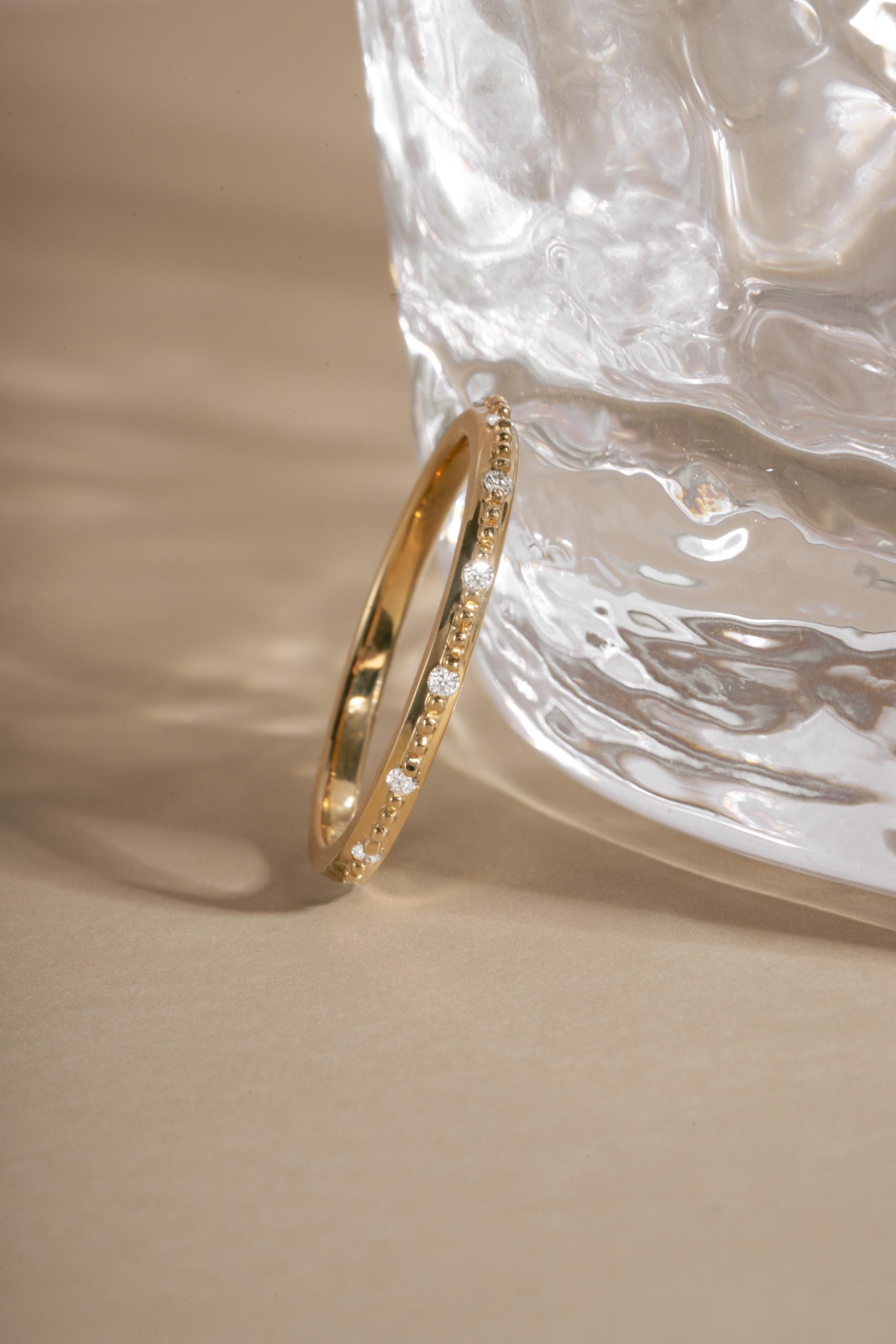 14K Solid Gold Lab Diamond Stacking Ring by Sami Jewels, Solid Gold Ring, Diamond Ring
