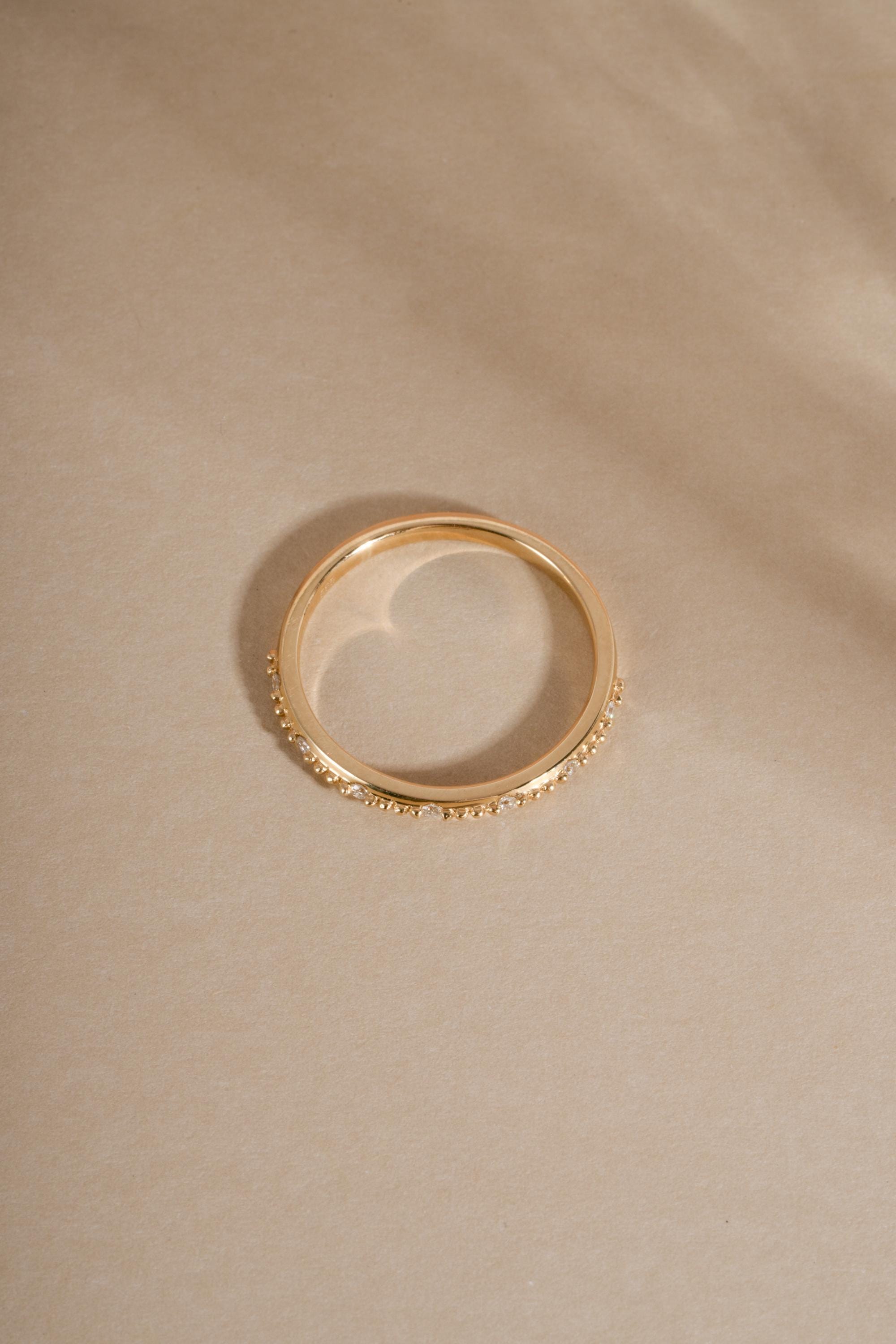 14K Solid Gold Lab Diamond Stacking Ring by Sami Jewels, Solid Gold Ring, Diamond Ring