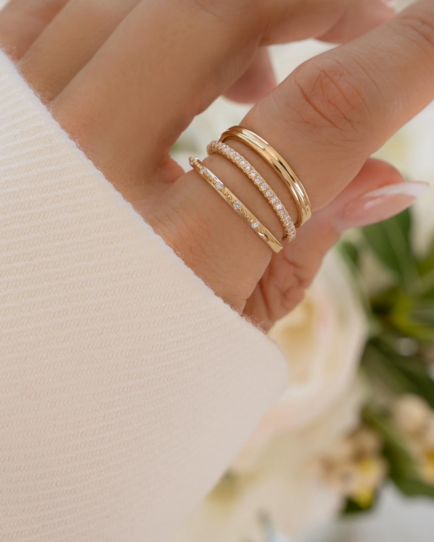 14K Solid Gold Lab Diamond Stacking Ring by Sami Jewels, Solid Gold Ring, Diamond Ring