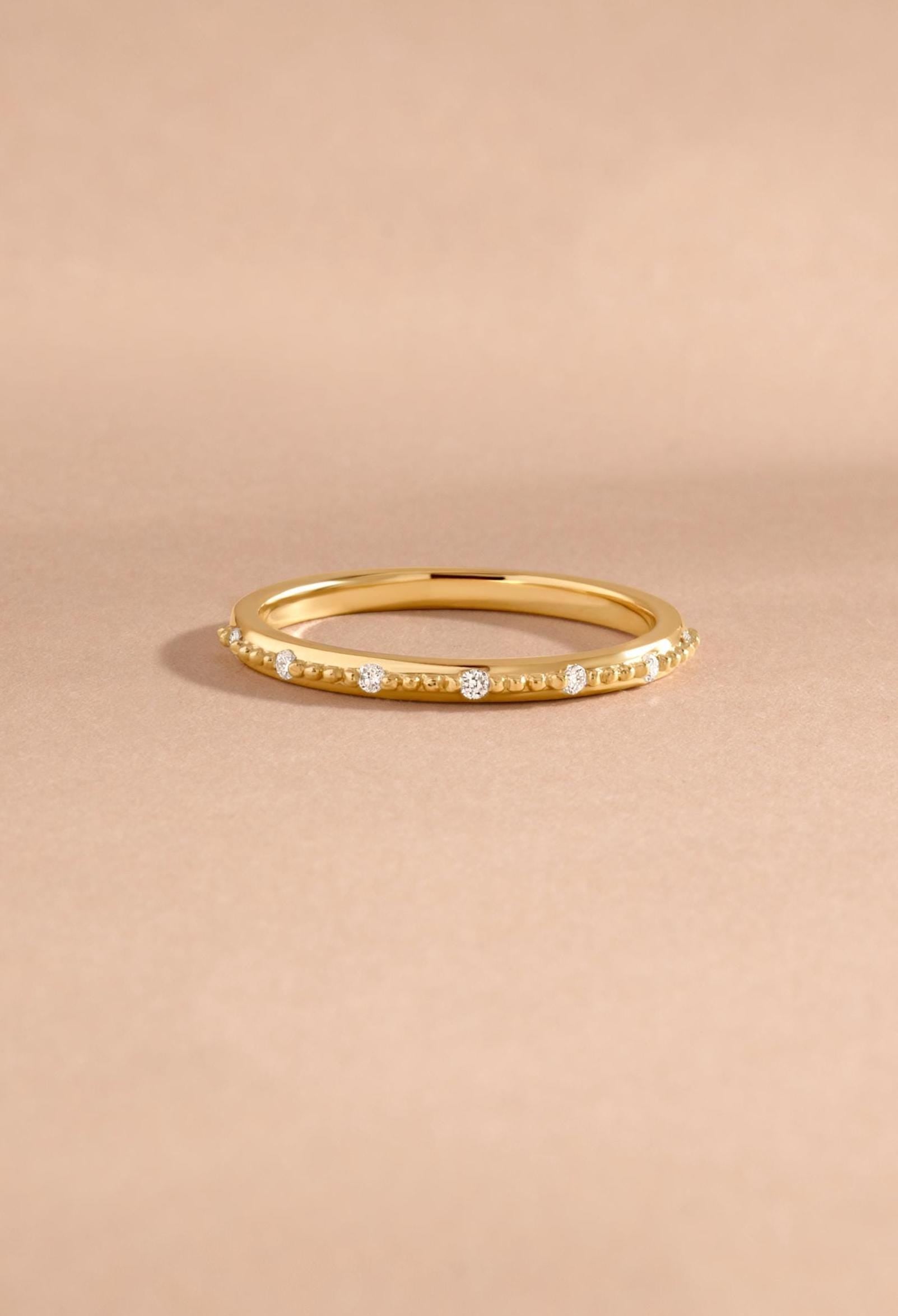 14K Solid Gold Lab Diamond Stacking Ring by Sami Jewels, Solid Gold Ring, Diamond Ring