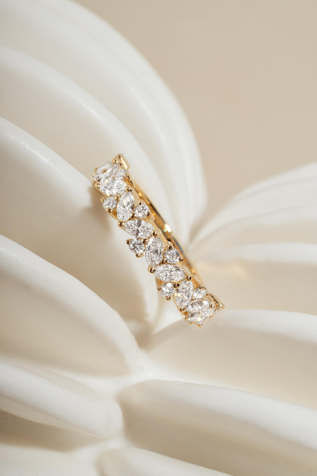14K Gold Multi-Stone Diamond Ring by Sami Jewels, Solid Gold Ring, Wedding Band