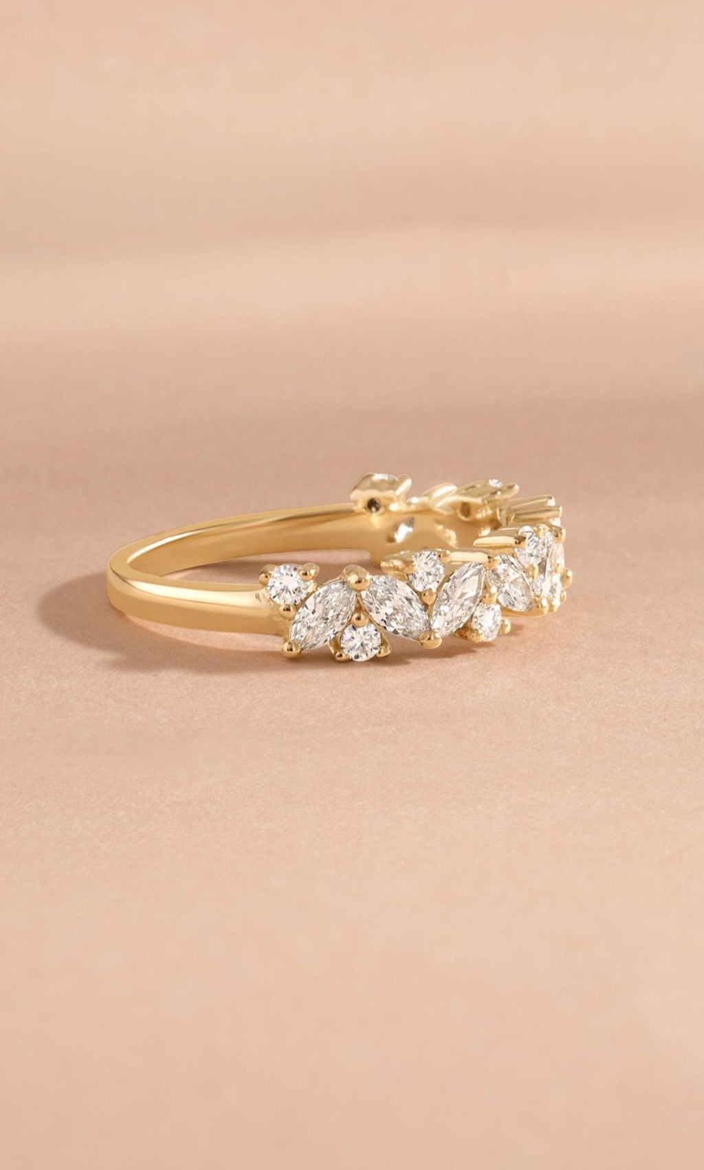 14K Gold Multi-Stone Diamond Ring by Sami Jewels, Solid Gold Ring, Wedding Band
