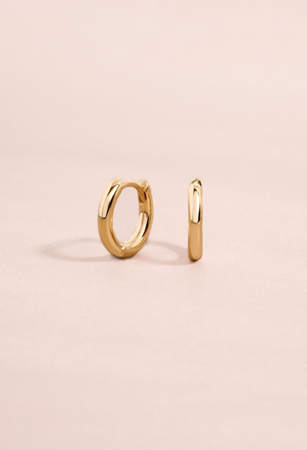 14K Solid Gold Simple Huggie Earrings by Sami Jewels, Small Hoop Earrings, Minimalist Earrings, 14K Gold Jewelry, Fine Jewelry