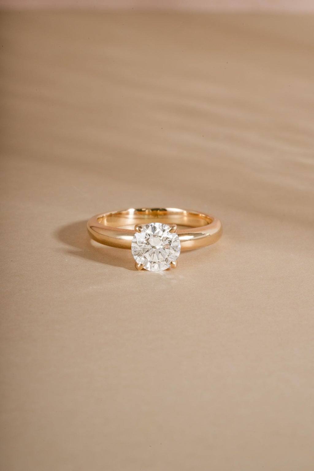 14K Gold Round Solitaire Engagement Ring by Sami Jewels, Diamond Ring, Wedding Ring