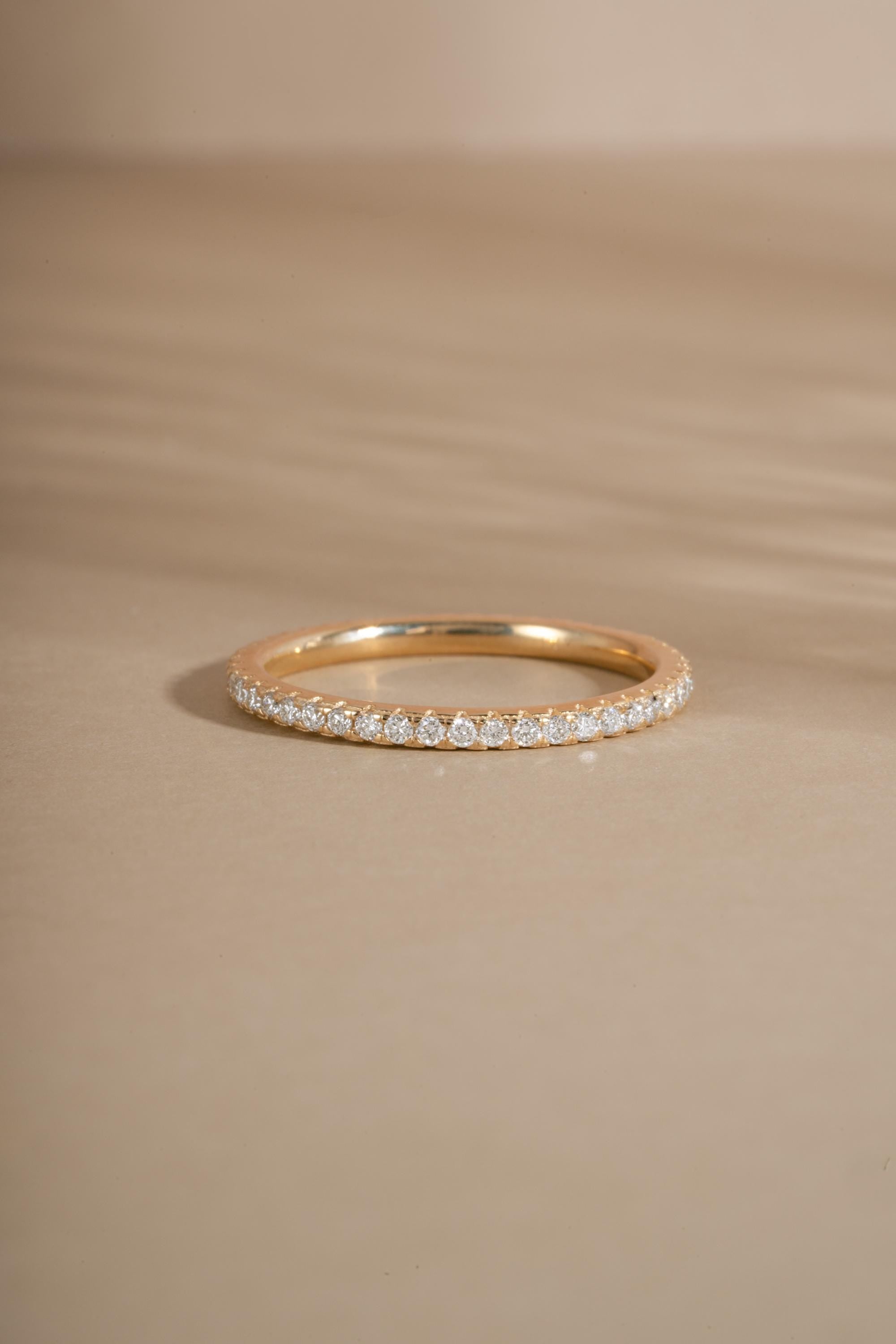 14K Solid Gold Lab Grown Diamond Eternity Ring by Sami Jewels, Eternity Band, Wedding Band, Stackable Rings, 14K Gold Jewelry, Fine Jewelry