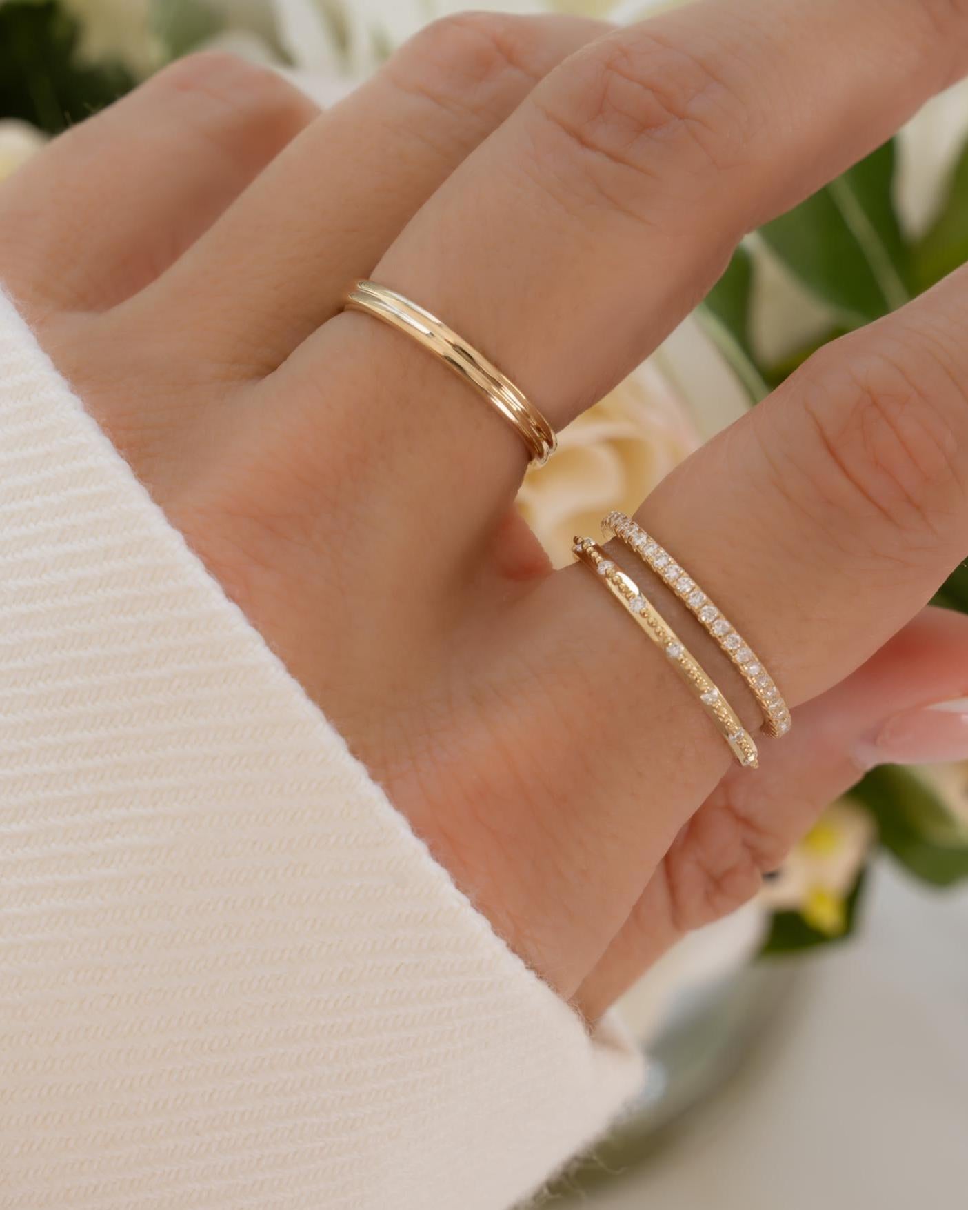 14K Solid Gold Lab Grown Diamond Eternity Ring by Sami Jewels, Eternity Band, Wedding Band, Stackable Rings, 14K Gold Jewelry, Fine Jewelry