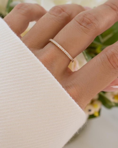 14K Solid Gold Lab Grown Diamond Eternity Ring by Sami Jewels, Eternity Band, Wedding Band, Stackable Rings, 14K Gold Jewelry, Fine Jewelry