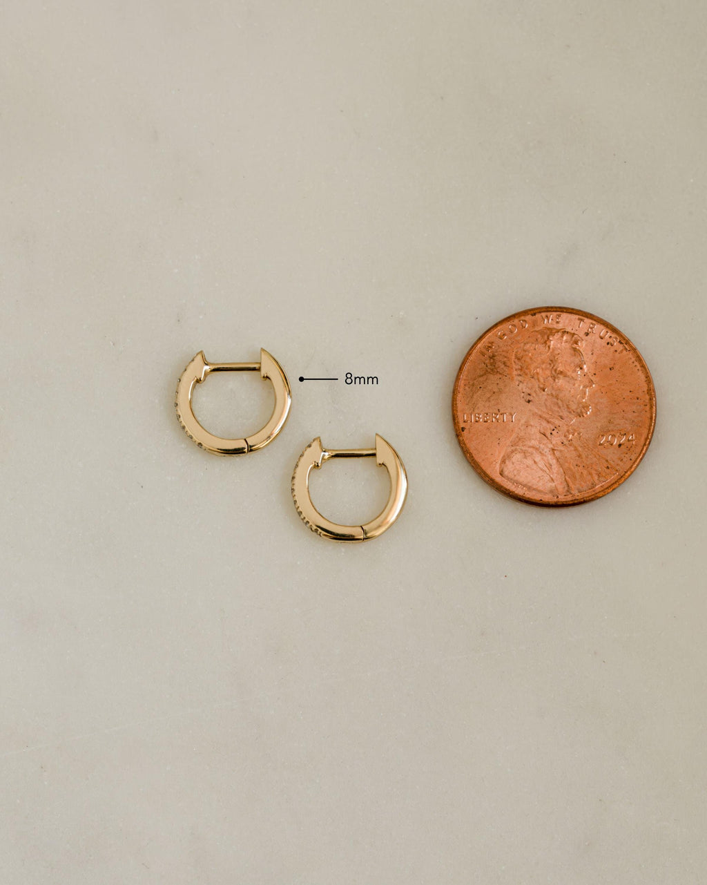 14K Gold Lab Grown Diamond Huggie Earrings, Solid Gold Earrings, Diamond Earrings