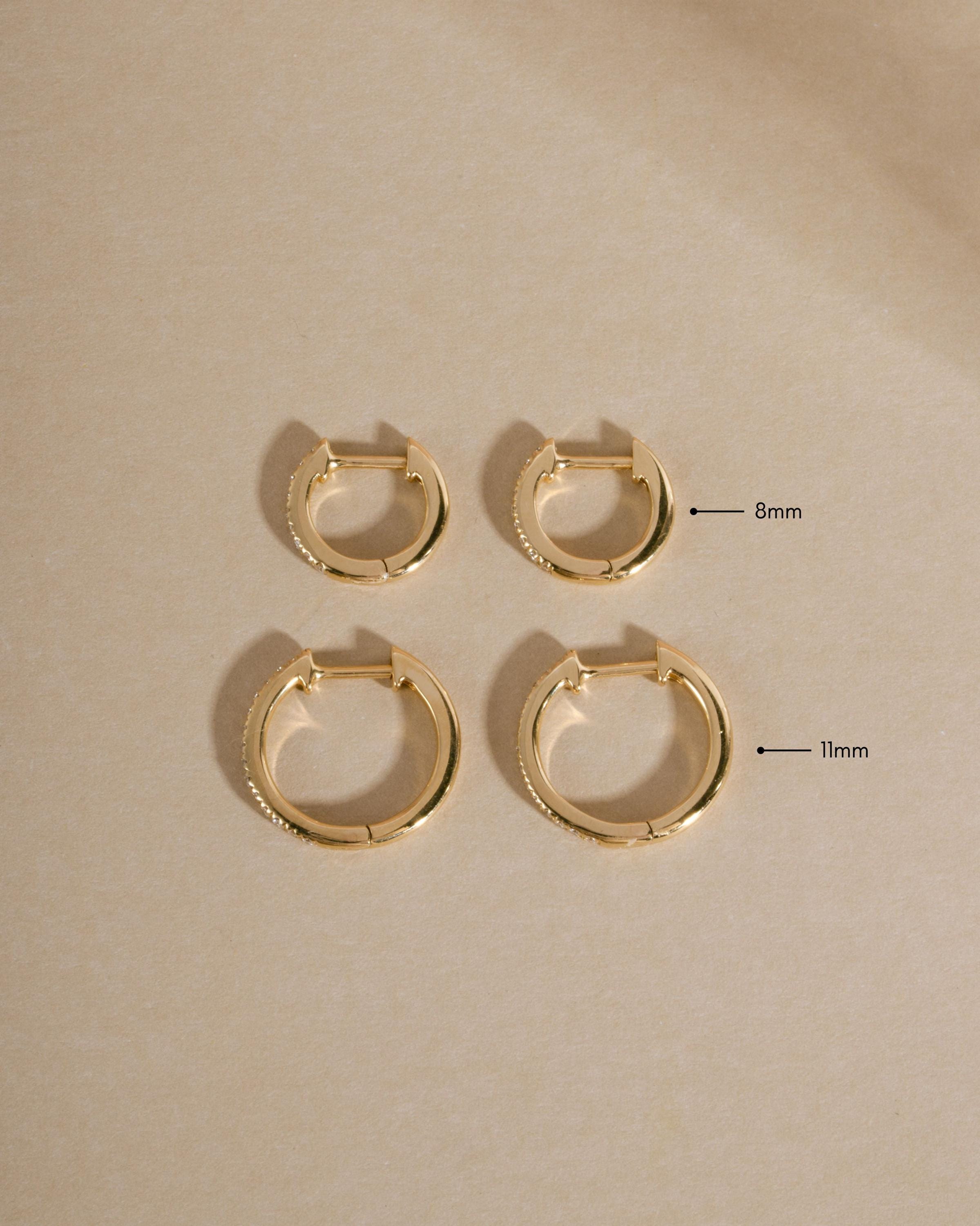 14K Gold Lab Grown Diamond Huggie Earrings, Solid Gold Earrings, Diamond Earrings