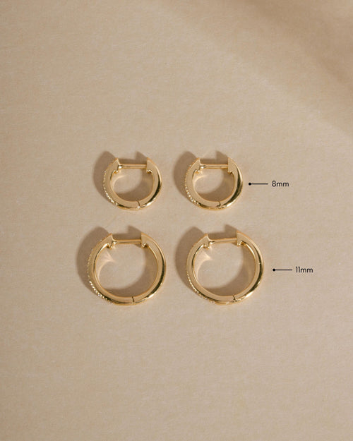 14K Gold Lab Grown Diamond Huggie Earrings, Solid Gold Earrings, Diamond Earrings