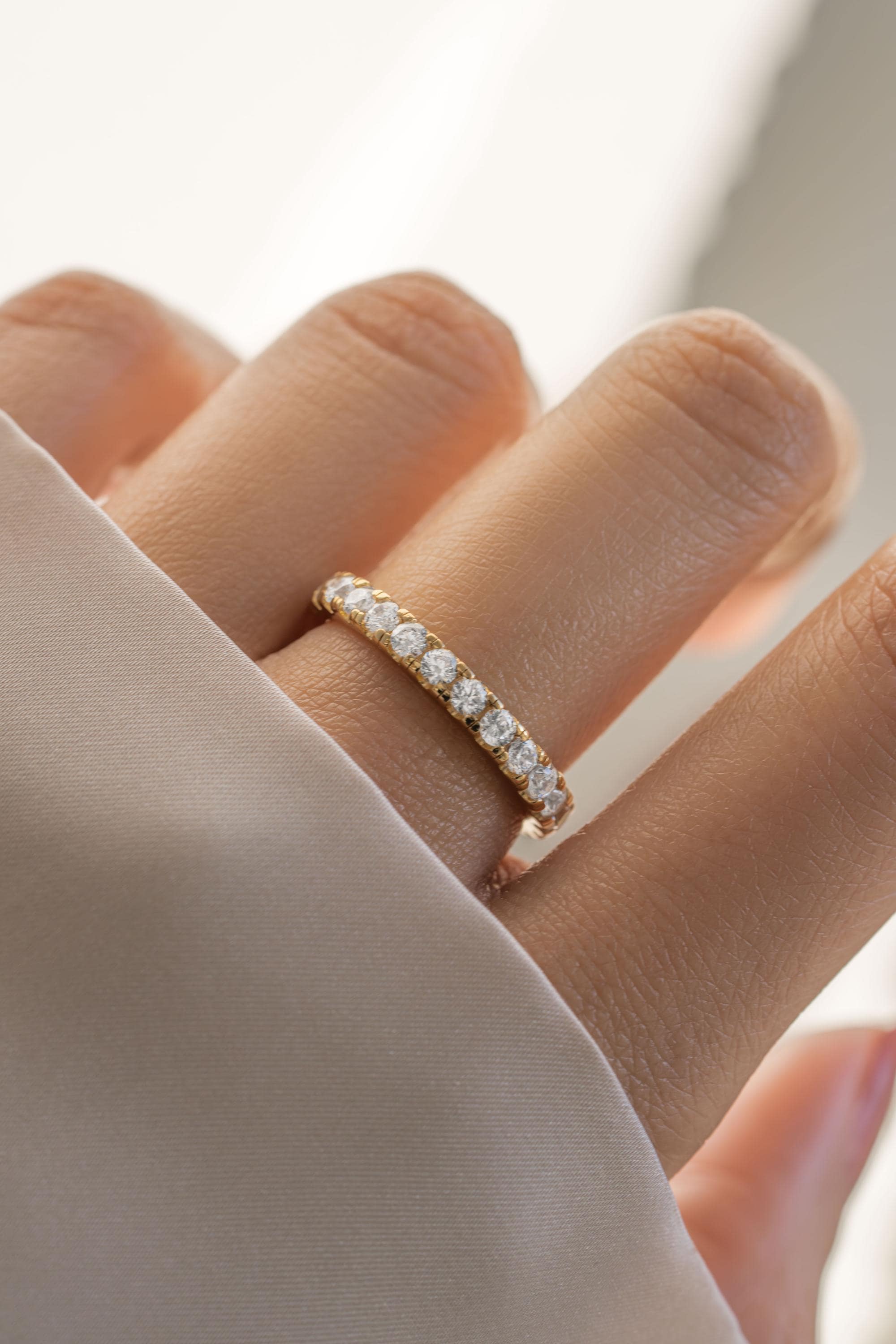 Eternity Ring by Sami Jewels, Diamond Ring, Promise Ring, Stackable Rings, Wedding Band, Eternity Band, Dainty Ring, Bridal Jewelry