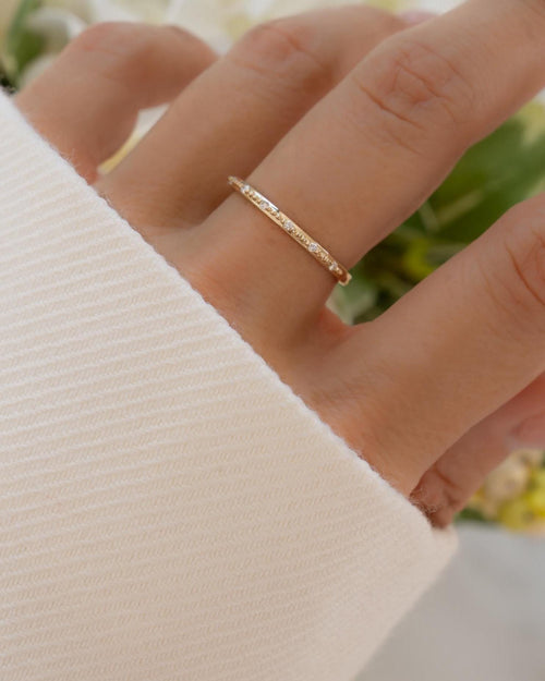 14K Solid Gold Lab Diamond Stacking Ring by Sami Jewels, Solid Gold Ring, Diamond Ring