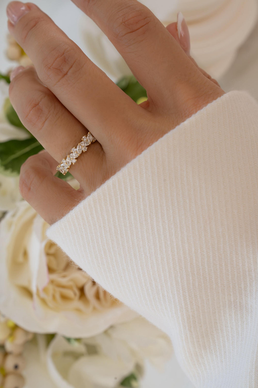 14K Gold Multi-Stone Diamond Ring by Sami Jewels, Solid Gold Ring, Wedding Band