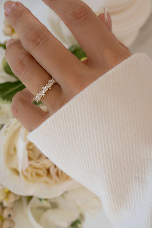 14K Gold Multi-Stone Diamond Ring by Sami Jewels, Solid Gold Ring, Wedding Band