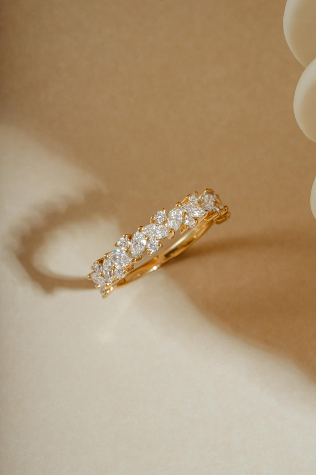 14K Gold Multi-Stone Diamond Ring by Sami Jewels, Solid Gold Ring, Wedding Band