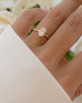 14K Solid Gold Oval Solitaire Engagement Ring by Sami Jewels, Lab Diamond Ring, Wedding Ring