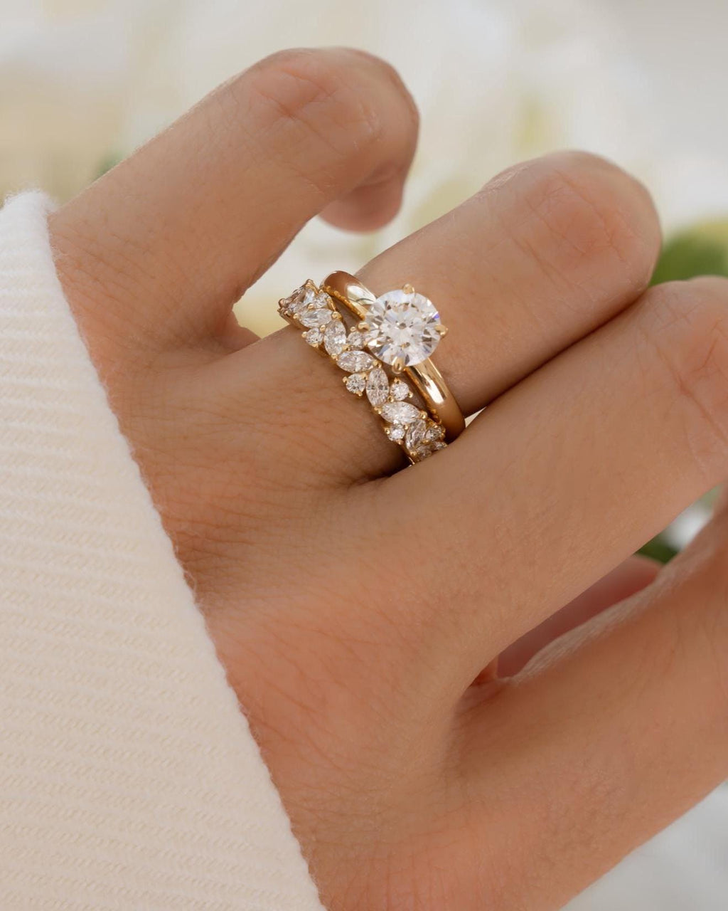 14K Gold Round Solitaire Engagement Ring by Sami Jewels, Diamond Ring, Wedding Ring