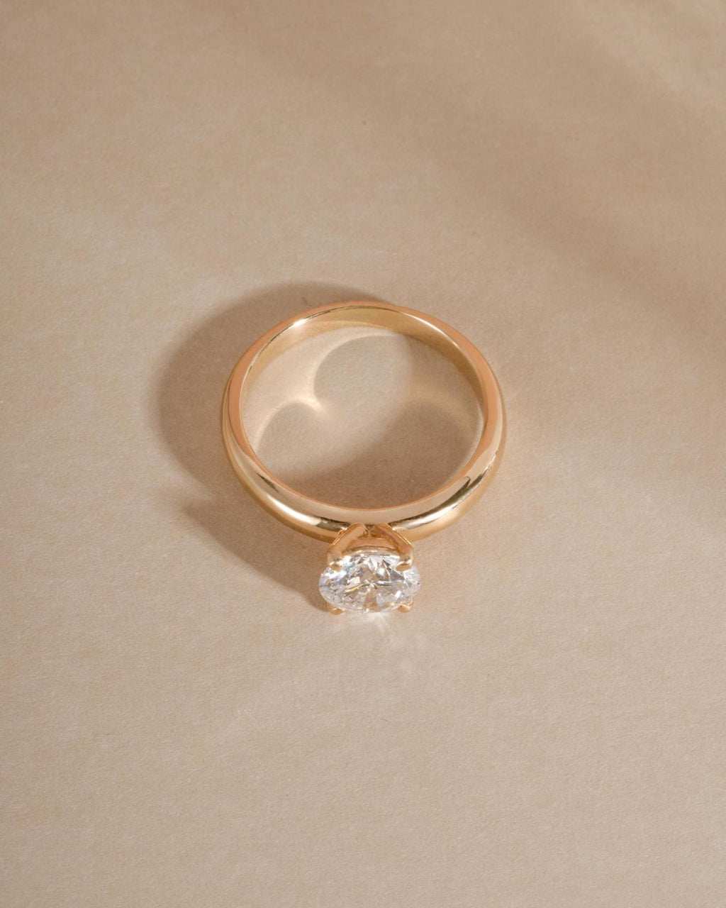 14K Gold Round Solitaire Engagement Ring by Sami Jewels, Diamond Ring, Wedding Ring