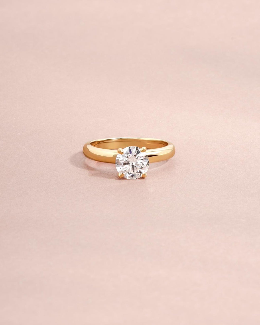 14K Gold Round Solitaire Engagement Ring by Sami Jewels, Diamond Ring, Wedding Ring