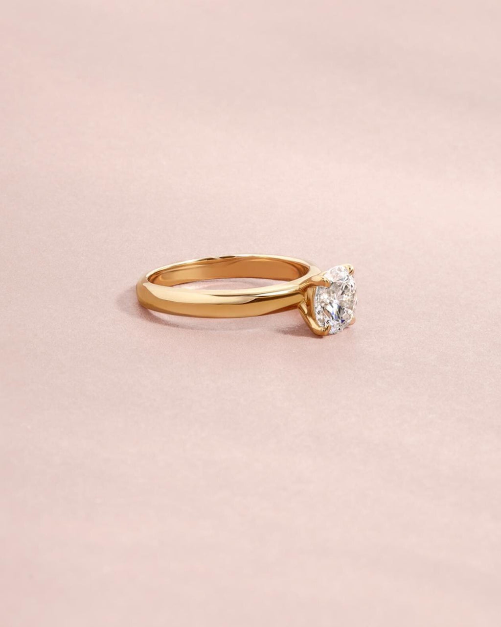 14K Gold Round Solitaire Engagement Ring by Sami Jewels, Diamond Ring, Wedding Ring