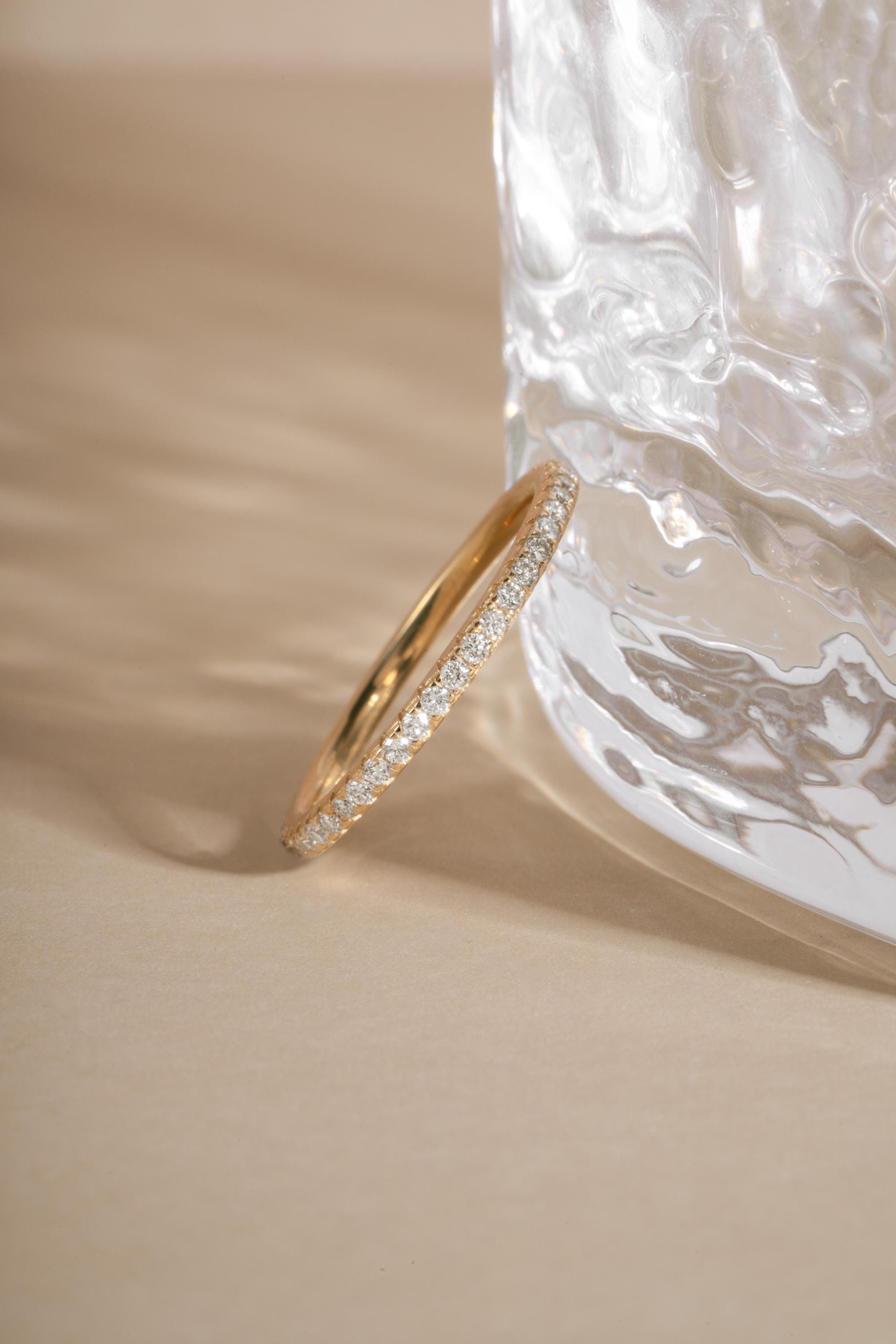 14K Solid Gold Lab Grown Diamond Eternity Ring by Sami Jewels, Eternity Band, Wedding Band, Stackable Rings, 14K Gold Jewelry, Fine Jewelry