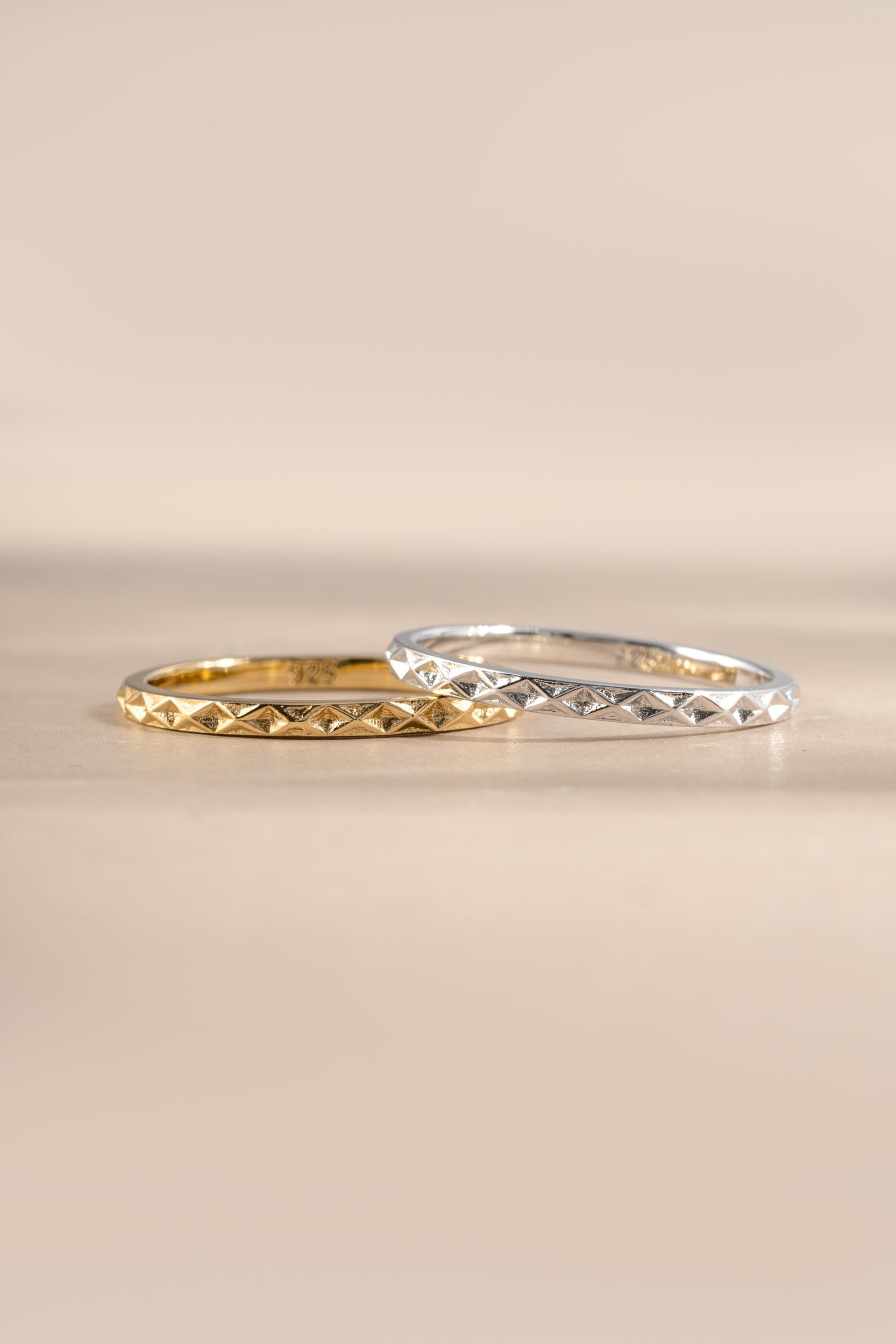 Geometric Stacking Ring by Sami Jewels, Sizes from 4-10, Dainty Ring, Stackable Ring, Minimalist Ring, Simple Ring, Sterling Silver Ring