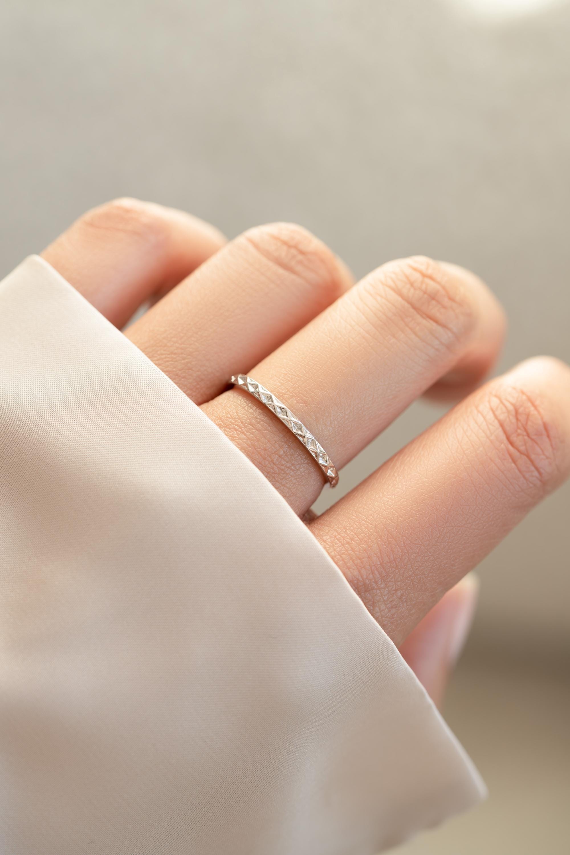 Geometric Stacking Ring by Sami Jewels, Sizes from 4-10, Dainty Ring, Stackable Ring, Minimalist Ring, Simple Ring, Sterling Silver Ring