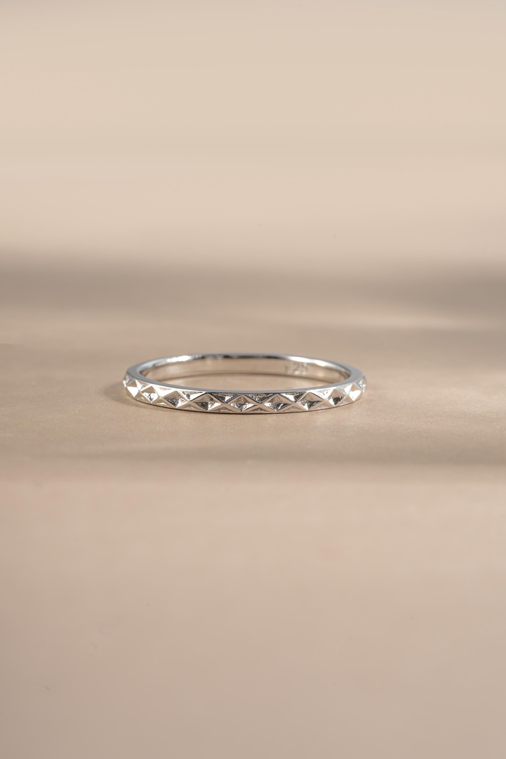 Geometric Stacking Ring by Sami Jewels, Sizes from 4-10, Dainty Ring, Stackable Ring, Minimalist Ring, Simple Ring, Sterling Silver Ring